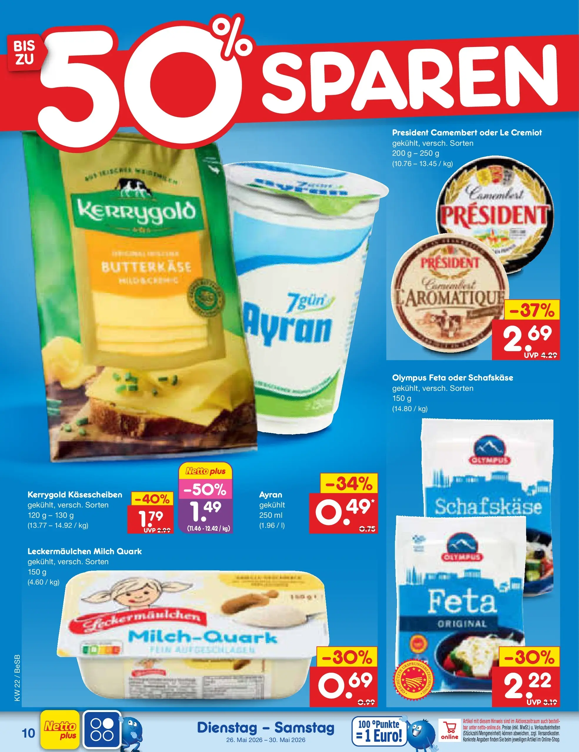 Netto Marken-Discount Prospekt Kremmen (ab 26.05.2026) » Angebote | Seite: 12 | Produkte: Quark, Feta, Milch, Schafskase