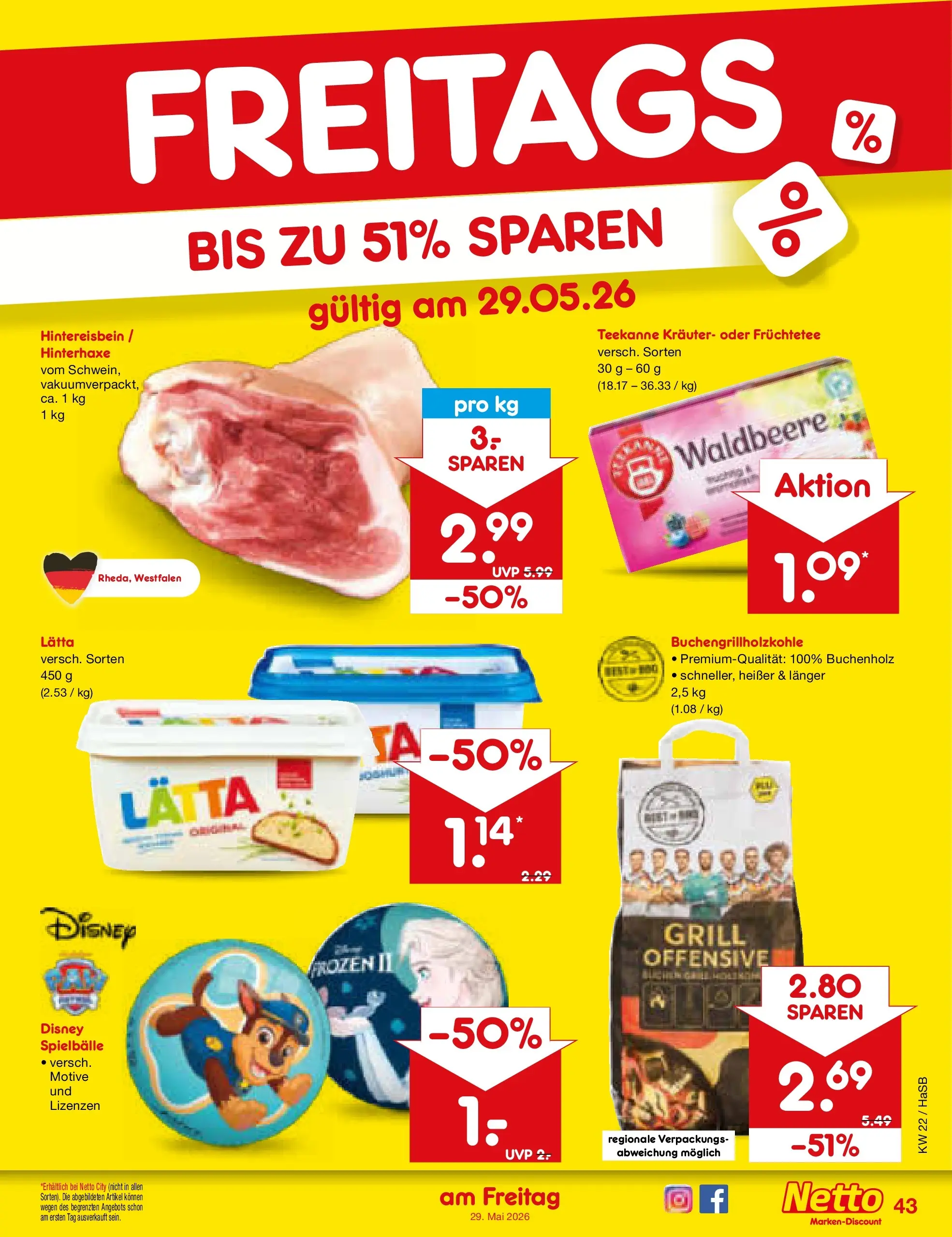 Netto Marken-Discount Prospekt Wuppertal (ab 26.05.2026) » Angebote | Seite: 51 | Produkte: Grill, Teekanne, Lätta