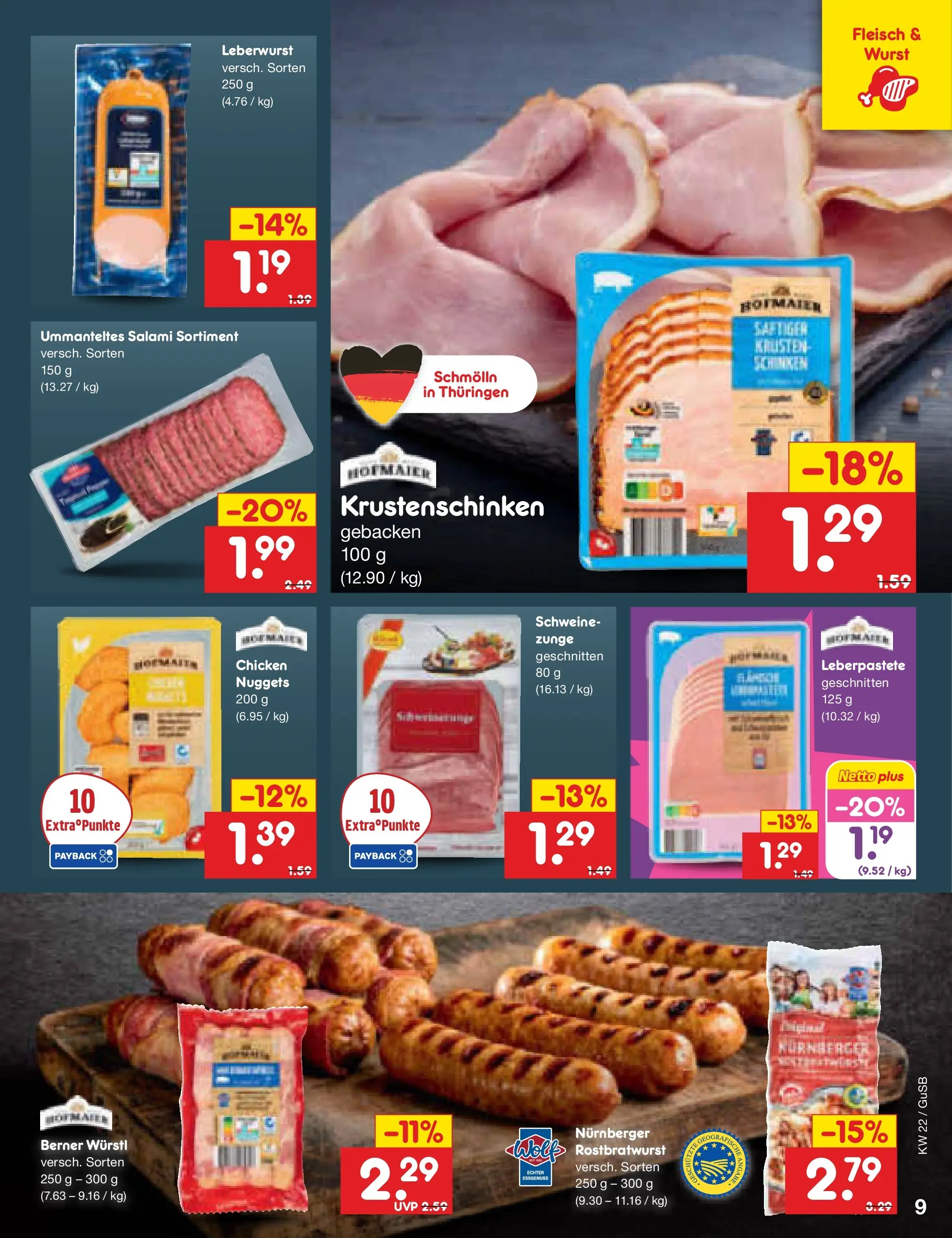 Netto Marken-Discount Prospekt Machern (ab 26.05.2026) » Angebote | Seite: 11 | Produkte: Würstl, Salami, Schinken, Fleisch