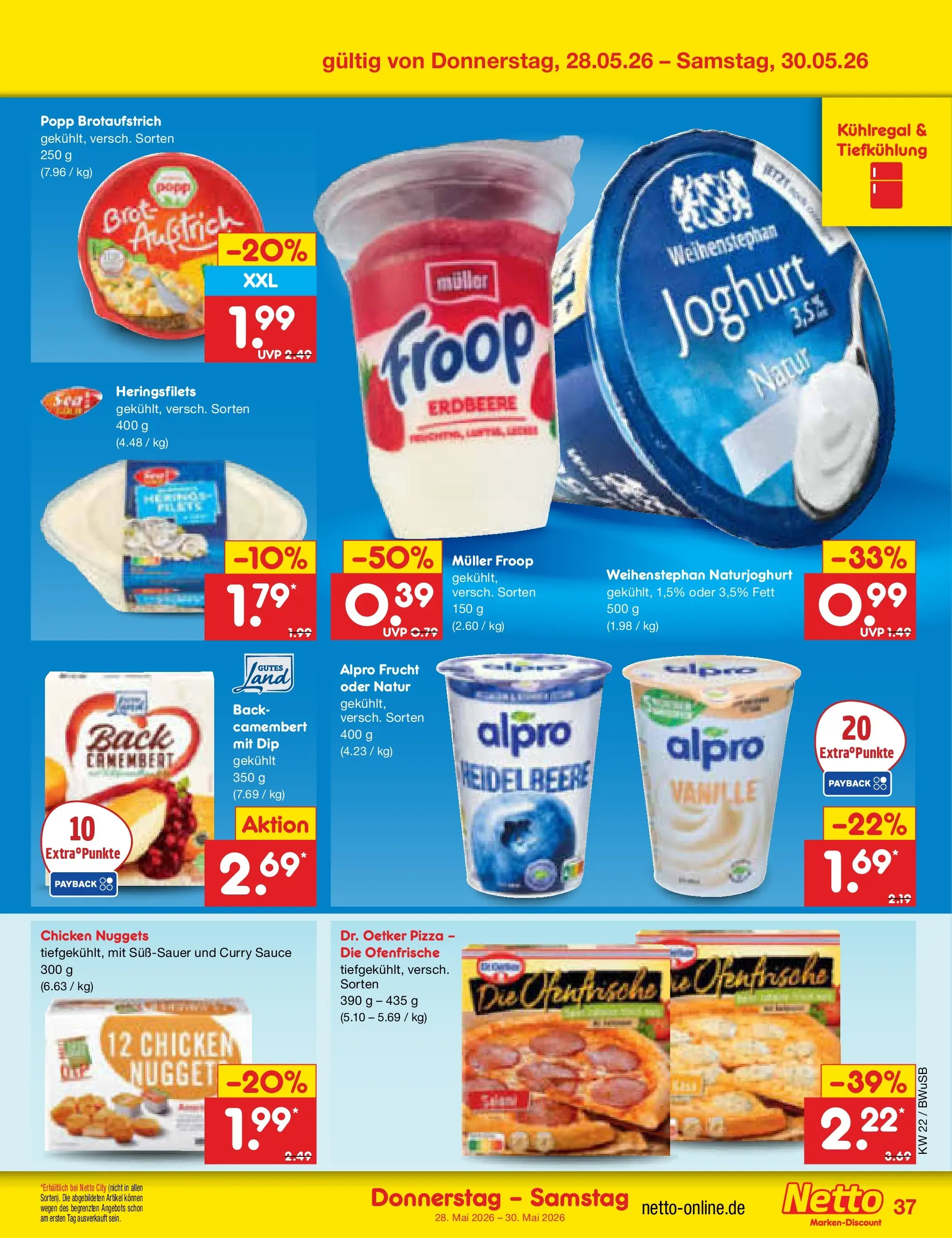 Netto Marken-Discount Prospekt Stemwede-Dielingen (ab 26.05.2026) » Angebote | Seite: 45 | Produkte: Froop, Joghurt, Ofenfrische, Pizza