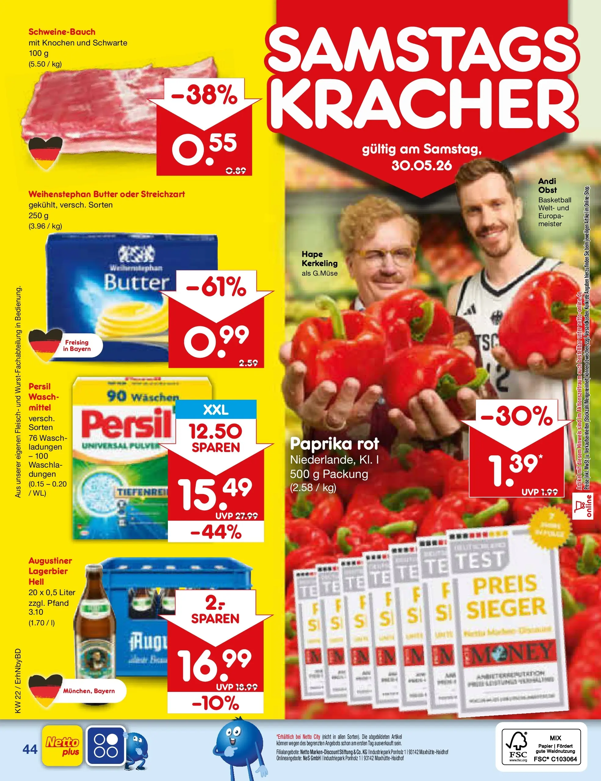 Netto Marken-Discount Prospekt Ergolding (ab 26.05.2026) » Angebote | Seite: 52 | Produkte: Butter, Weihenstephan butter, Fleisch, Persil