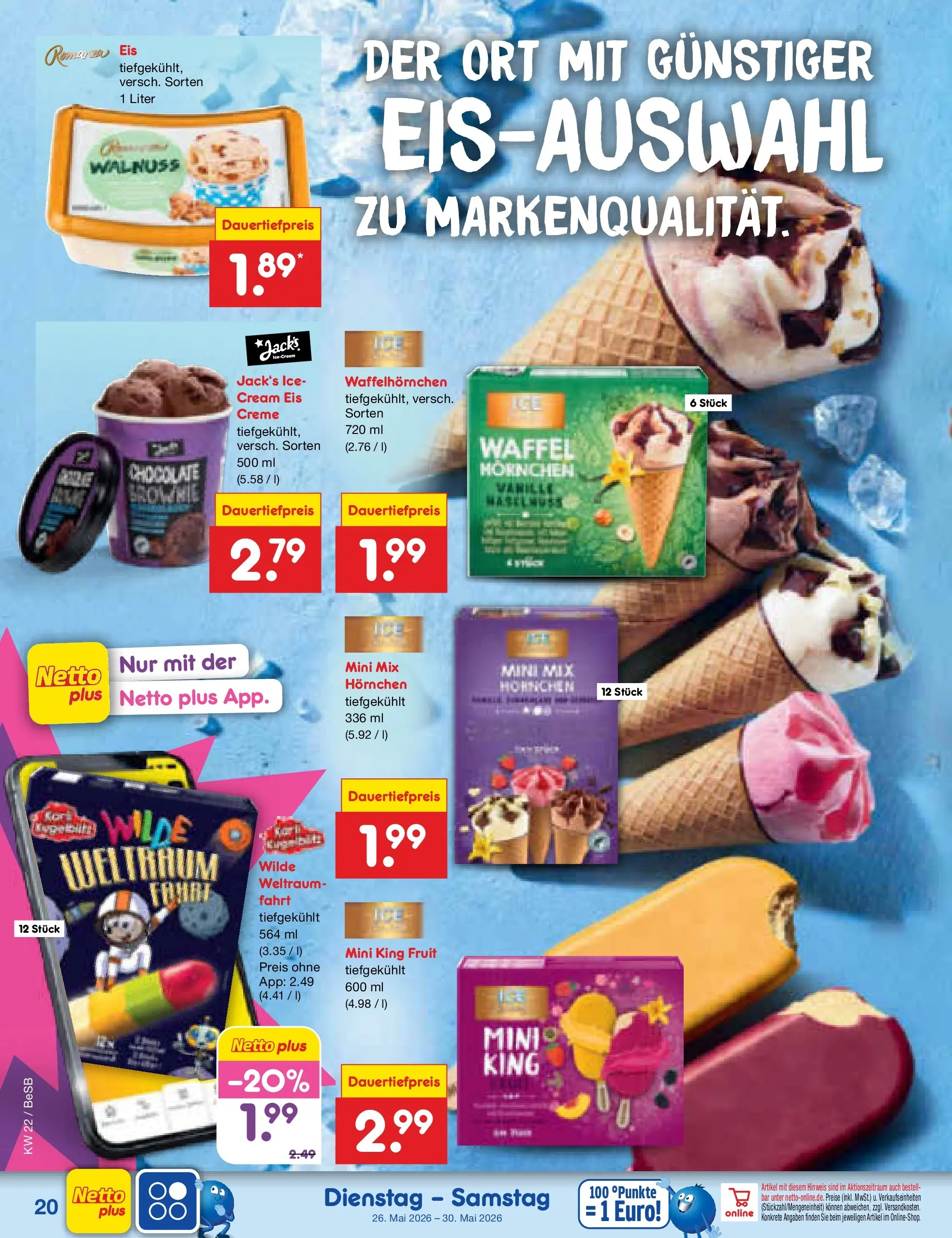 Netto Marken-Discount Prospekt Kremmen (ab 26.05.2026) » Angebote | Seite: 26 | Produkte: Creme, Eis