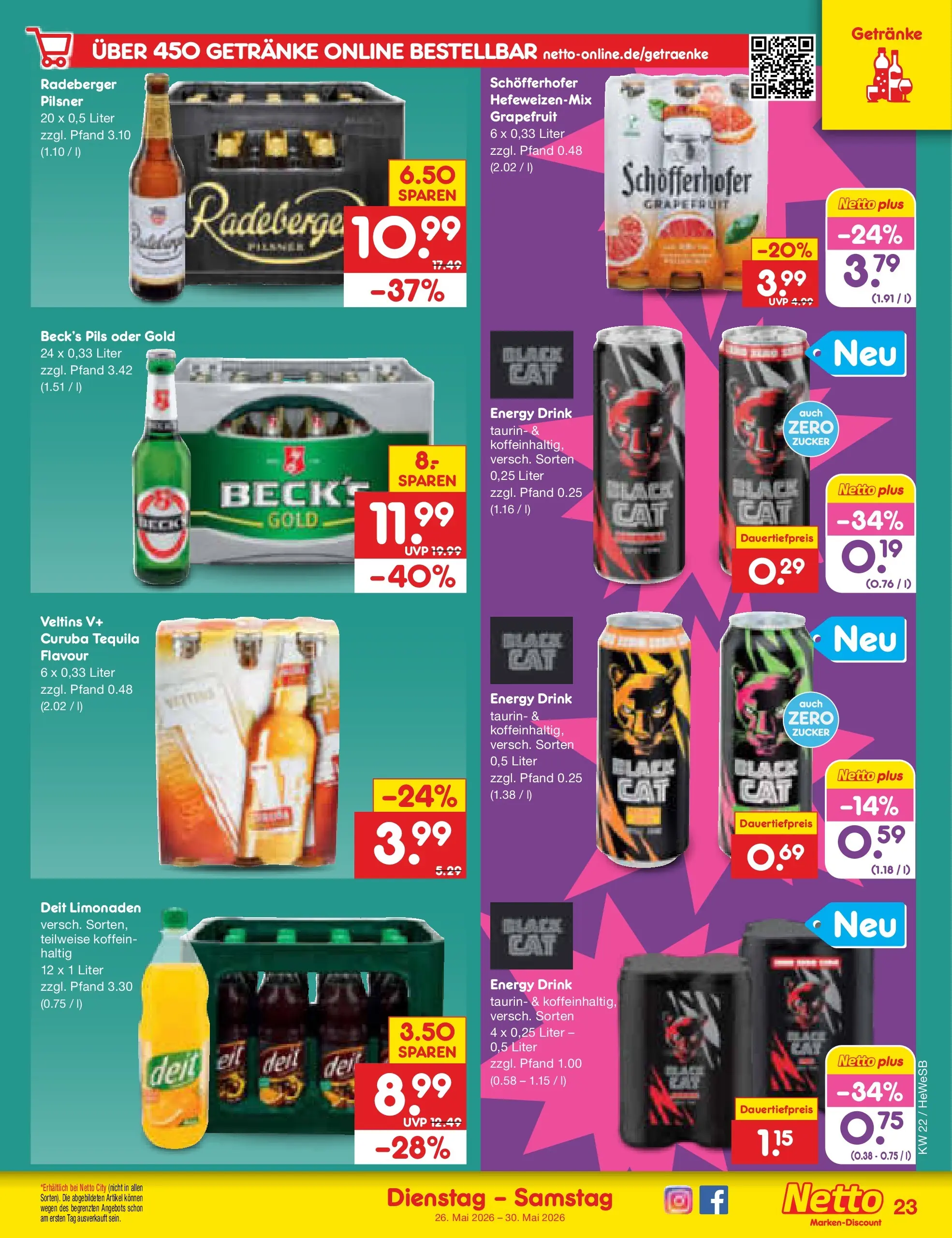 Netto Marken-Discount Prospekt Hamburg (ab 26.05.2026) » Angebote | Seite: 29 | Produkte: Energy, Pils, Grapefruit, Veltins