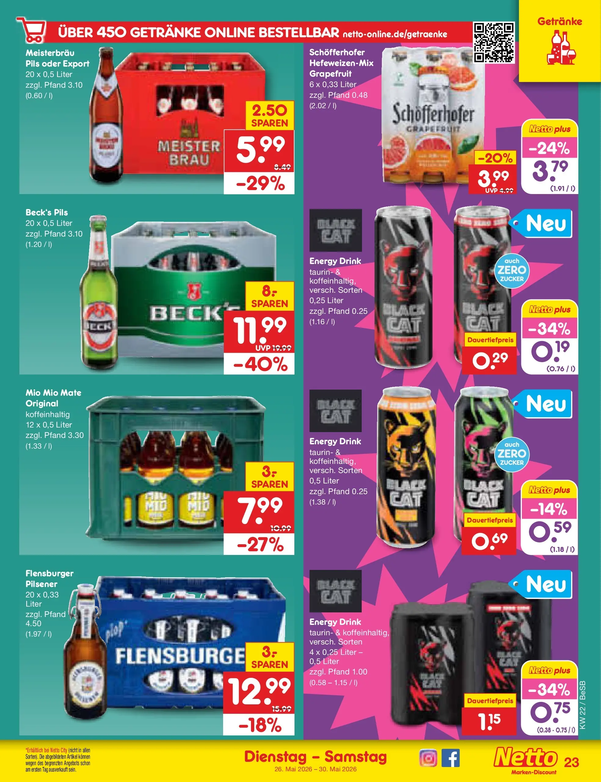 Netto Marken-Discount Prospekt Kremmen (ab 26.05.2026) » Angebote | Seite: 29 | Produkte: Energy, Pils, Grapefruit, Zucker