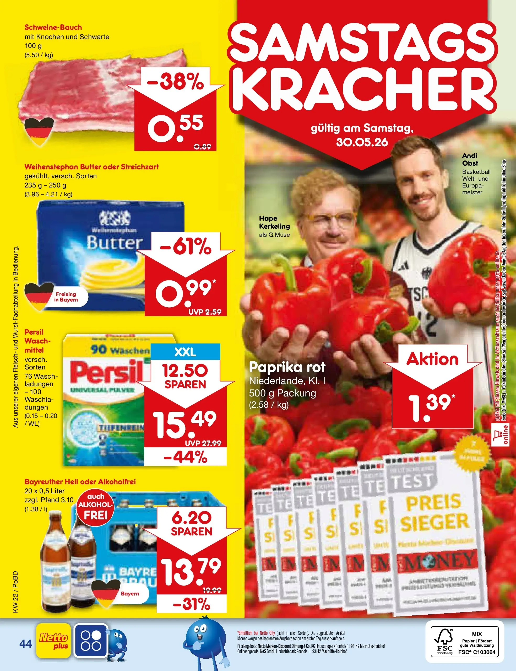 Netto Marken-Discount Prospekt Selb (ab 26.05.2026) » Angebote | Seite: 52 | Produkte: Butter, Paprika rot, Paprika, Obst