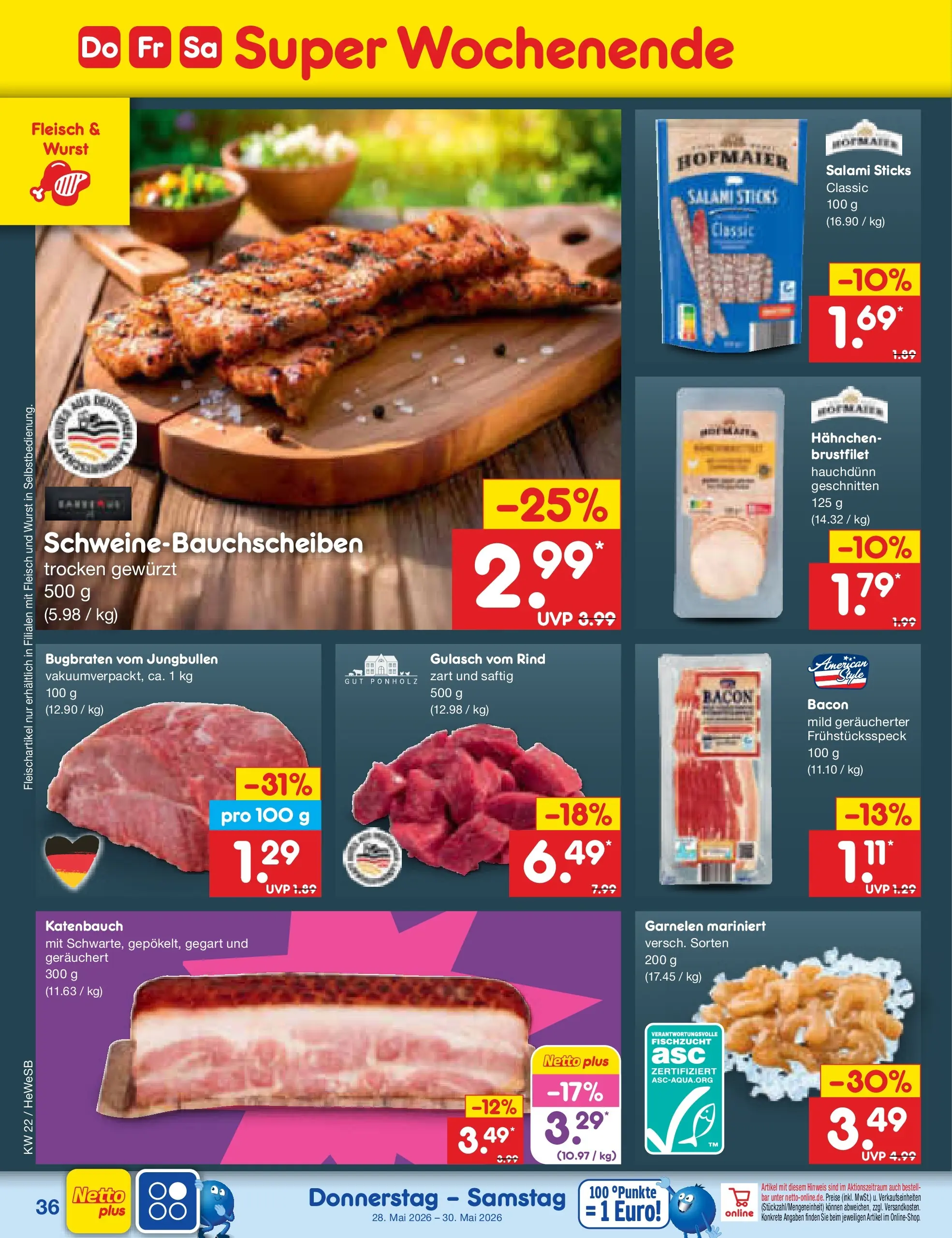 Netto Marken-Discount Prospekt Hamburg (ab 26.05.2026) » Angebote | Seite: 44 | Produkte: Hahnchen, Gulasch, Wurst, Fleisch