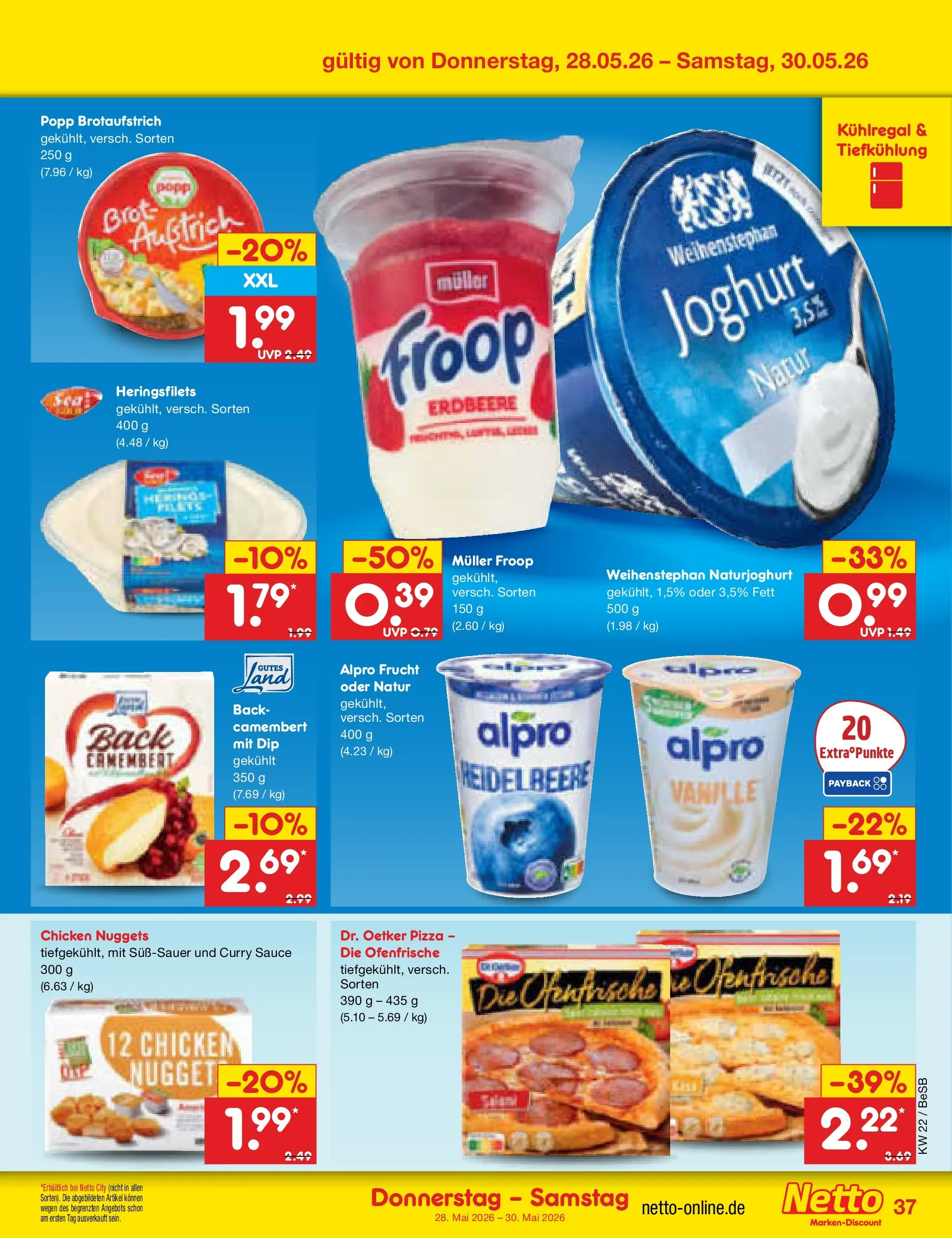 Netto Marken-Discount Prospekt Kremmen (ab 26.05.2026) » Angebote | Seite: 45 | Produkte: Froop, Joghurt, Ofenfrische, Alpro