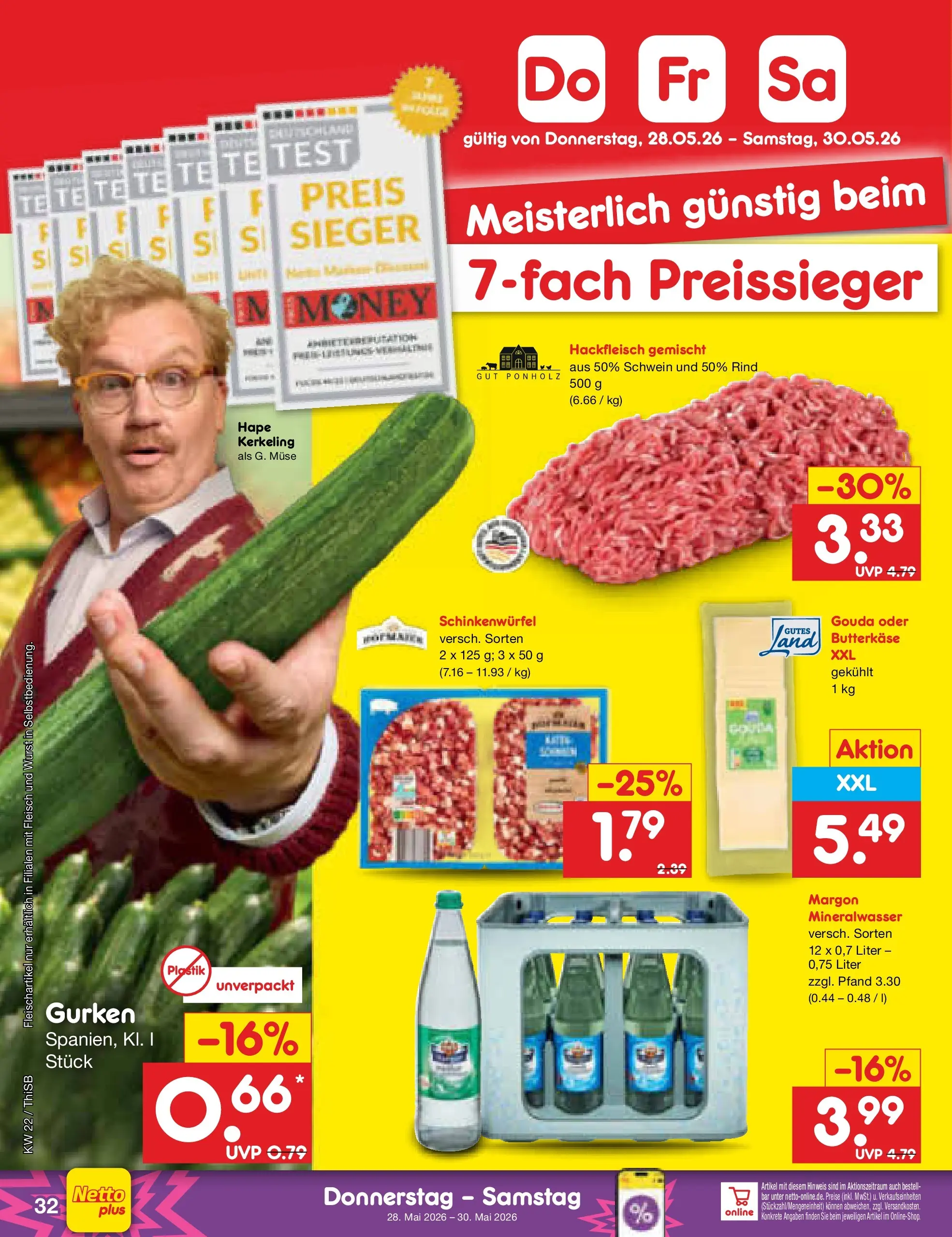 Netto Marken-Discount Prospekt Pirna (ab 26.05.2026) » Angebote | Seite: 40 | Produkte: Mineralwasser, Wurst, Fleisch, Gurken