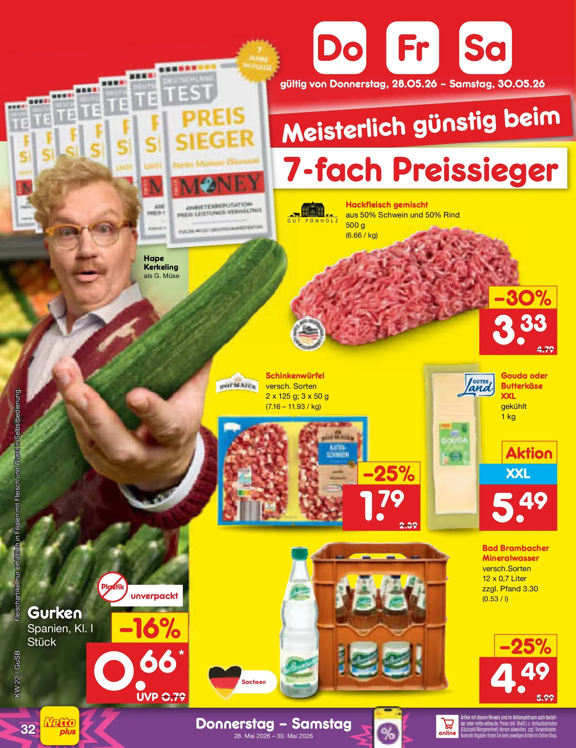 Netto Marken-Discount Prospekt Machern (ab 26.05.2026) » Angebote | Seite: 40 | Produkte: Mineralwasser, Wurst, Fleisch, Gurken