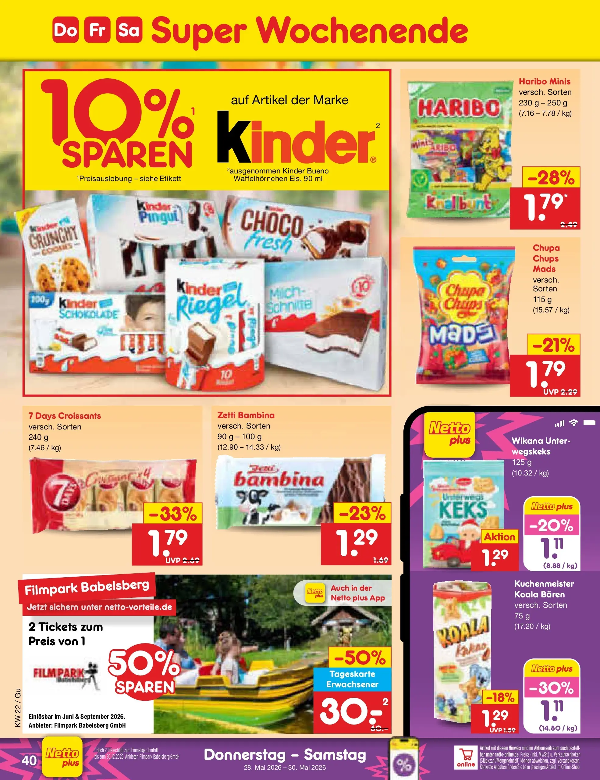 Netto Marken-Discount Prospekt Machern (ab 26.05.2026) » Angebote | Seite: 48 | Produkte: Haribo, Milch, Schokolade, Kinder bueno