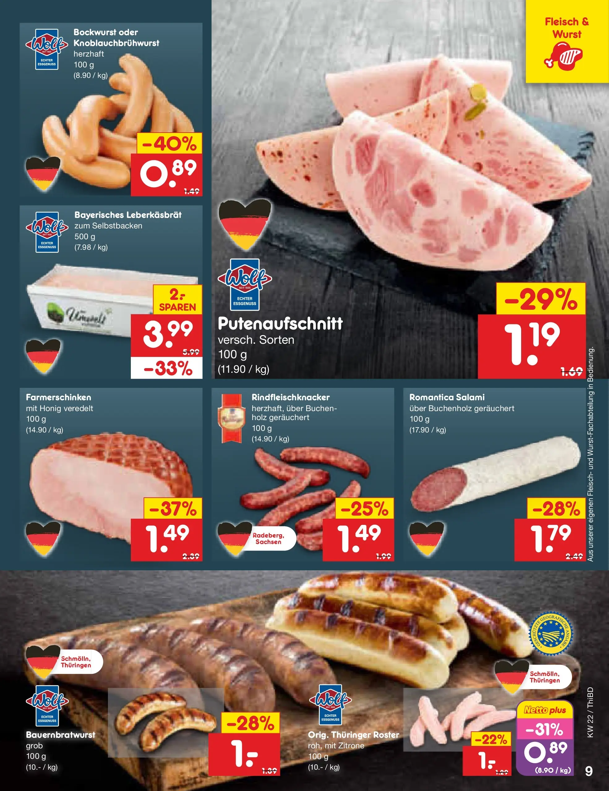 Netto Marken-Discount Prospekt Thiendorf (ab 26.05.2026) » Angebote | Seite: 11 | Produkte: Bockwurst, Wurst, Salami, Fleisch