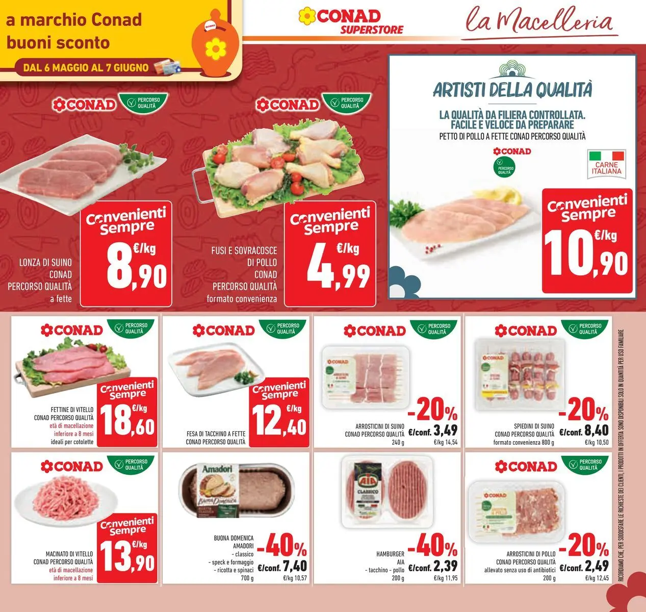 Volantino Conad dal 19/05/2026 > Anteprima | Pagina: 15 | Prodotti: Petto di Pollo, Pollo, Hamburger, Spiedini