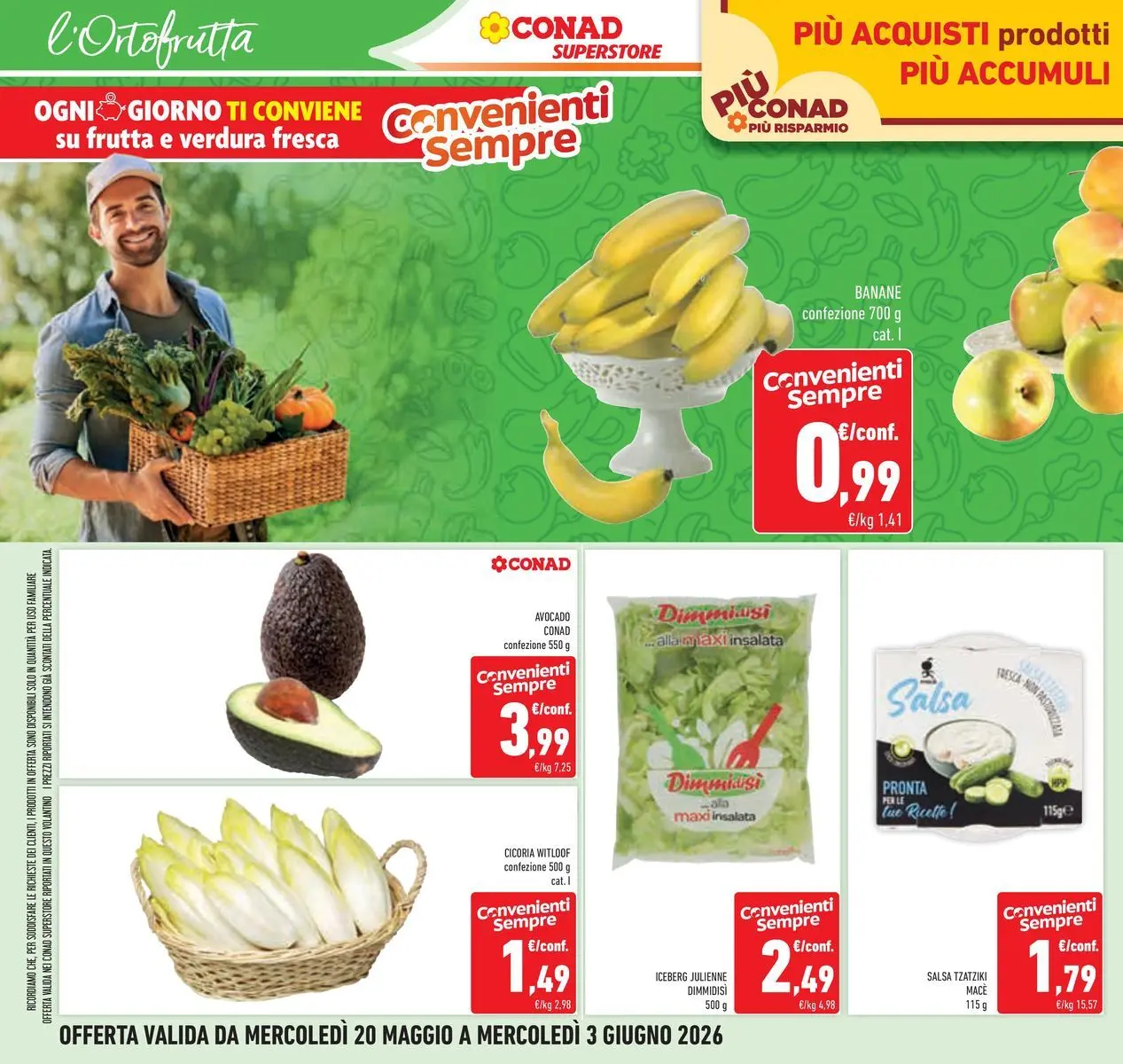 Volantino Conad dal 19/05/2026 > Anteprima | Pagina: 18 | Prodotti: Banane, Insalata, Frutta, Salsa