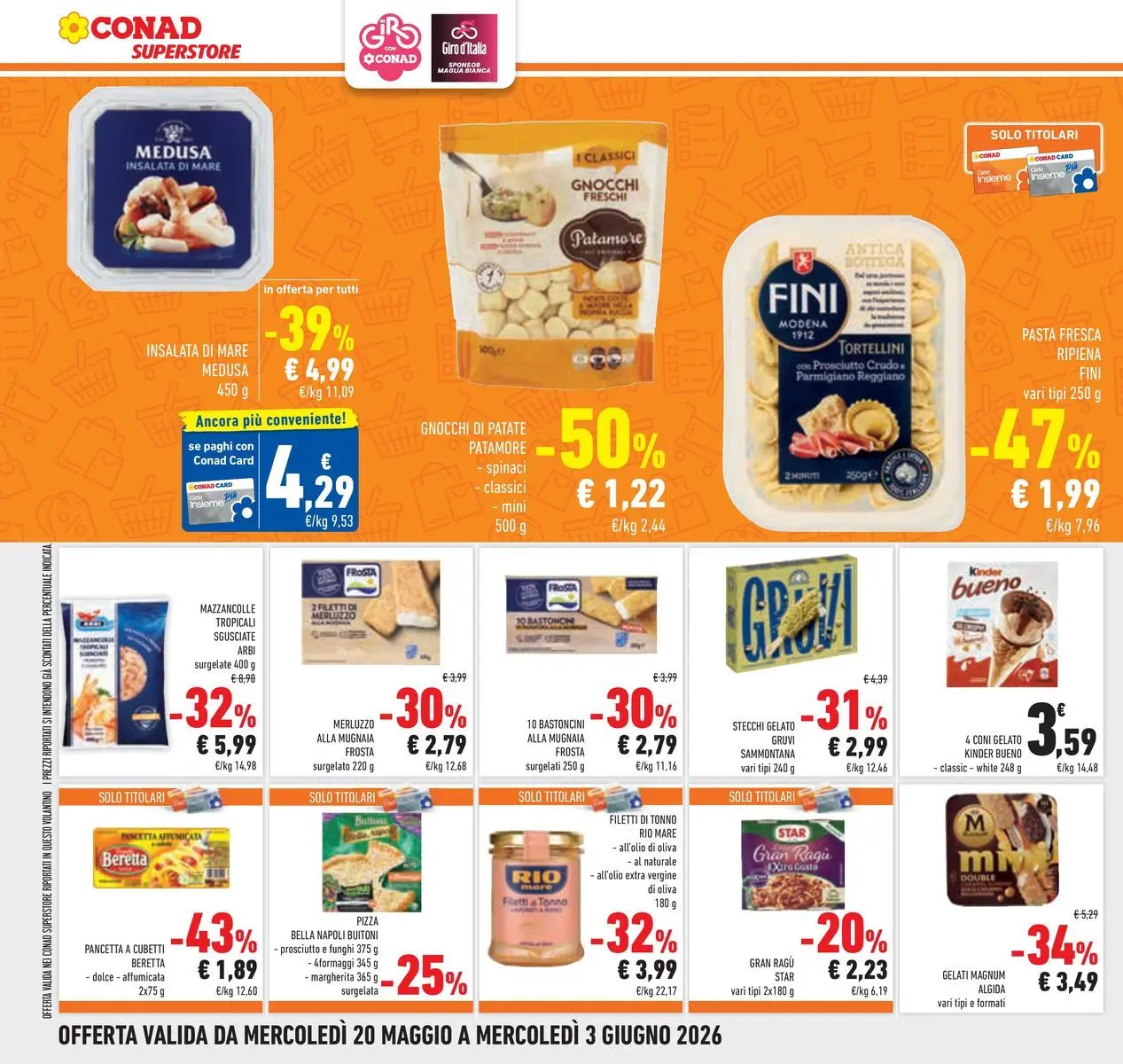 Volantino Conad dal 19/05/2026 > Anteprima | Pagina: 28 | Prodotti: Gelato, Patate, Pasta, Gnocchi