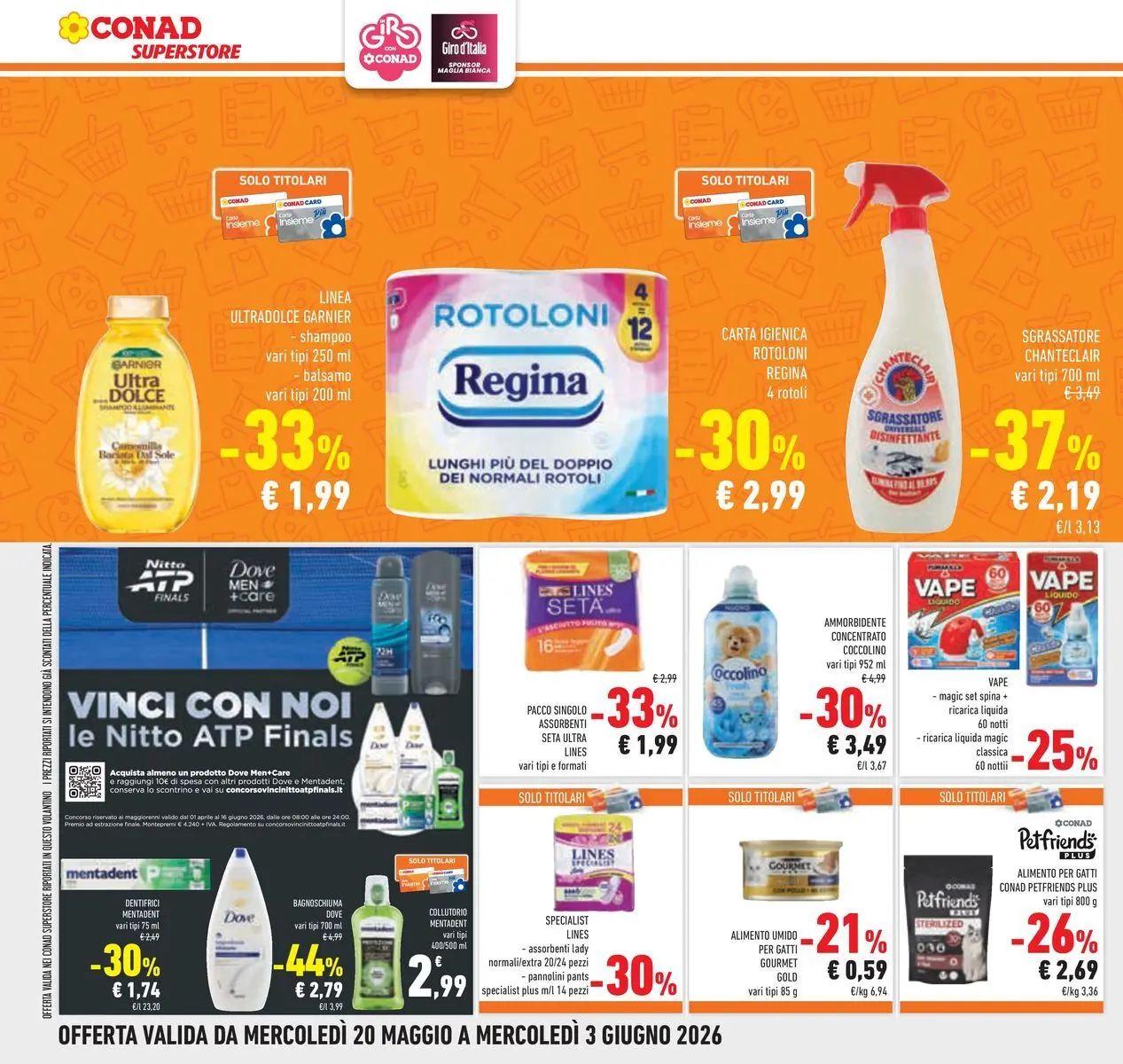Volantino Conad dal 19/05/2026 > Anteprima | Pagina: 34 | Prodotti: Shampoo, Balsamo, Carta igienica, Bagnoschiuma