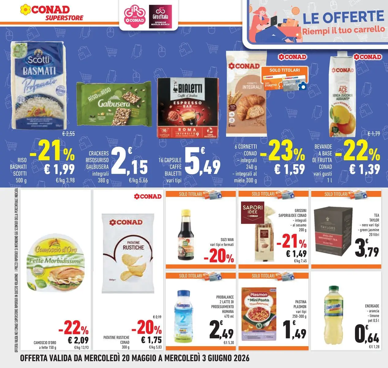 Volantino Conad dal 19/05/2026 > Anteprima | Pagina: 40 | Prodotti: Riso, Patatine, Carrello, Arancia
