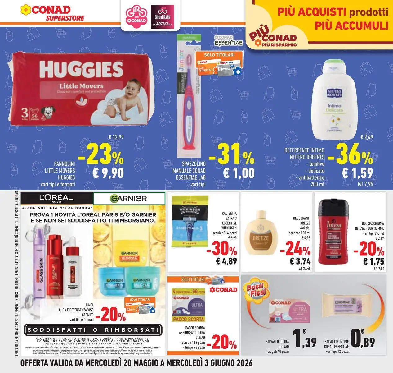 Volantino Conad dal 19/05/2026 > Anteprima | Pagina: 42 | Prodotti: Pannolini, Detergente intimo, Detergente, Intimo