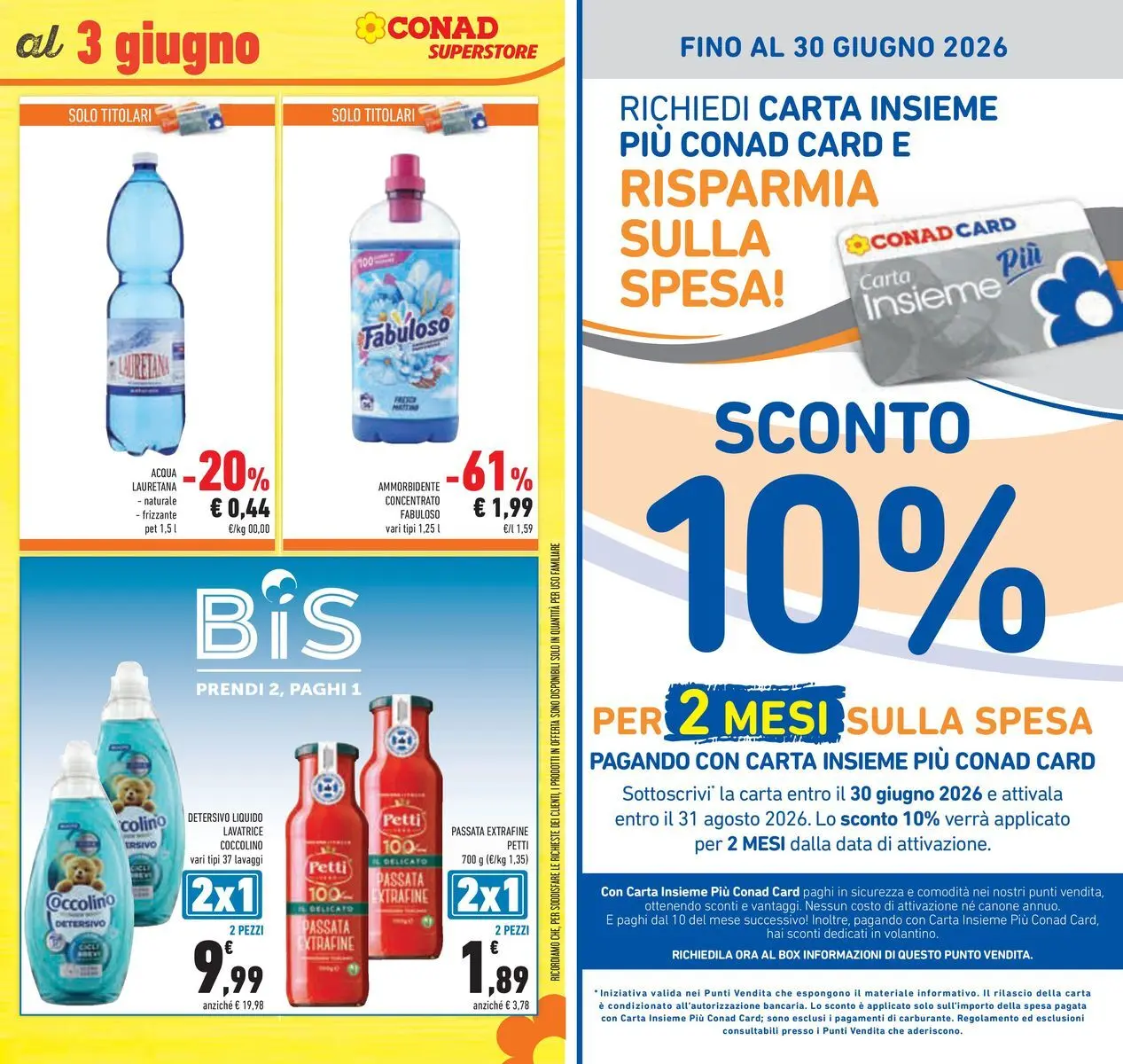 Volantino Conad dal 19/05/2026 > Anteprima | Pagina: 49 | Prodotti: Ammorbidente, Acqua, Lavatrice, Data