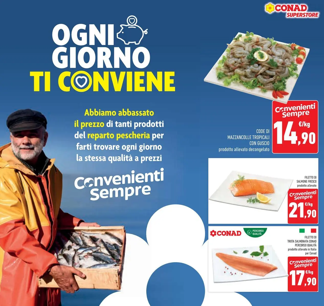Volantino Conad dal 19/05/2026 > Anteprima | Pagina: 10 | Prodotti: Salmone, Mazzancolle, Trota, Salmone fresco