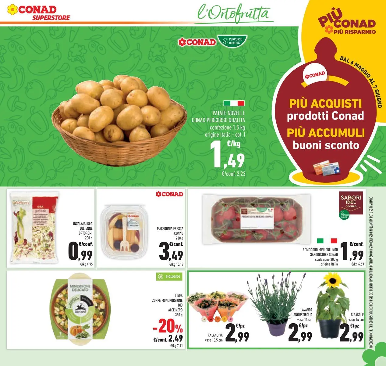 Volantino Conad dal 19/05/2026 > Anteprima | Pagina: 15 | Prodotti: Minestrone, Patate, Lavanda, Macedonia