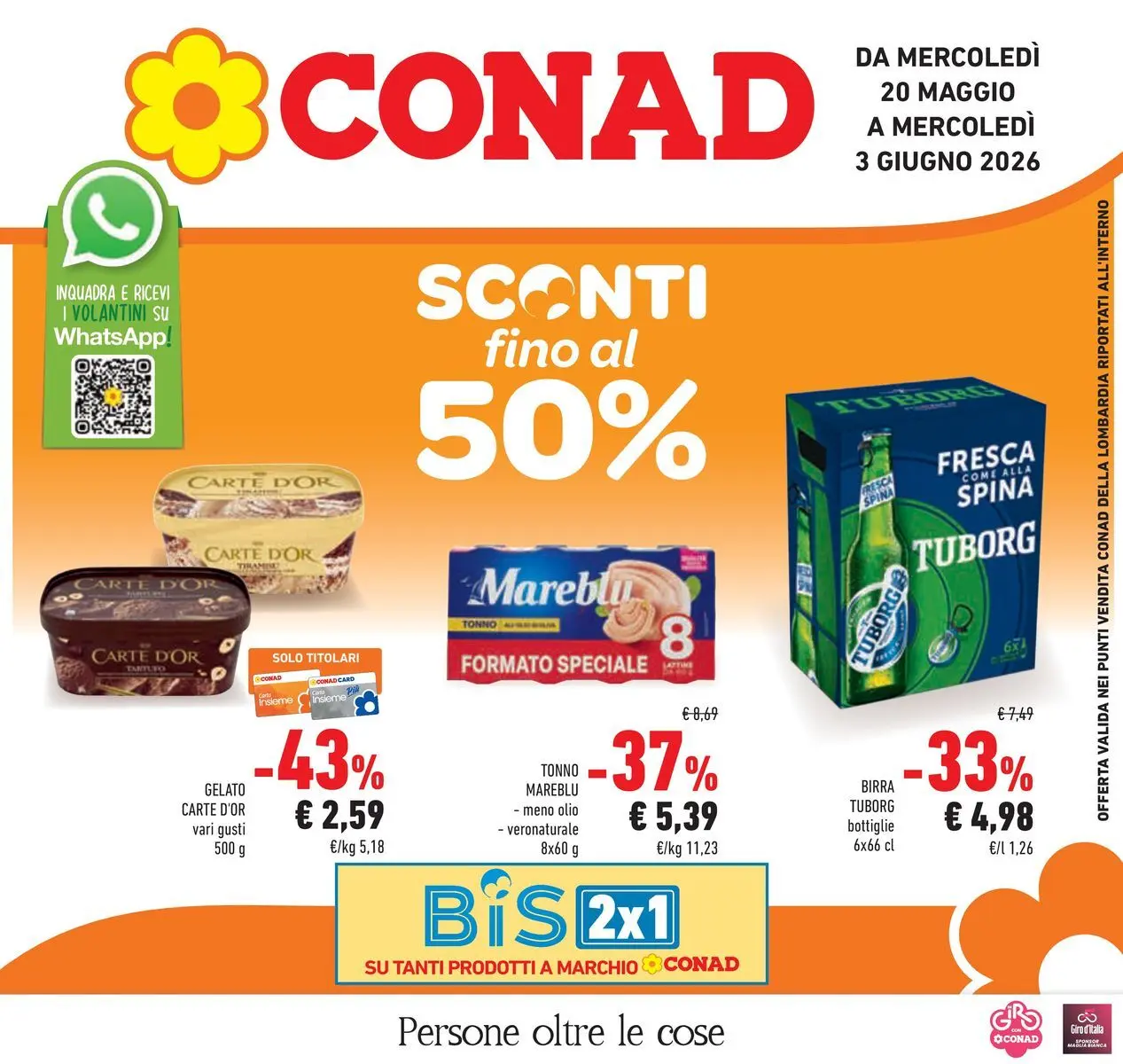 Volantino Conad dal 19/05/2026 > Anteprima | Pagina: 1 | Prodotti: Birra, Gelato, Olio, Tonno
