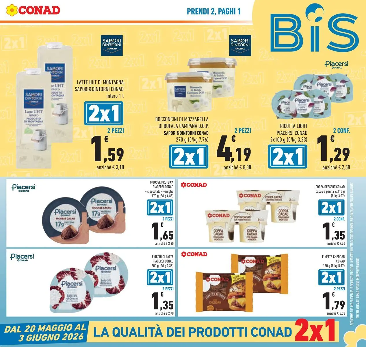 Volantino Conad dal 19/05/2026 > Anteprima | Pagina: 7 | Prodotti: Cioccolato, Fiocchi di latte, Fiocchi, Mozzarella