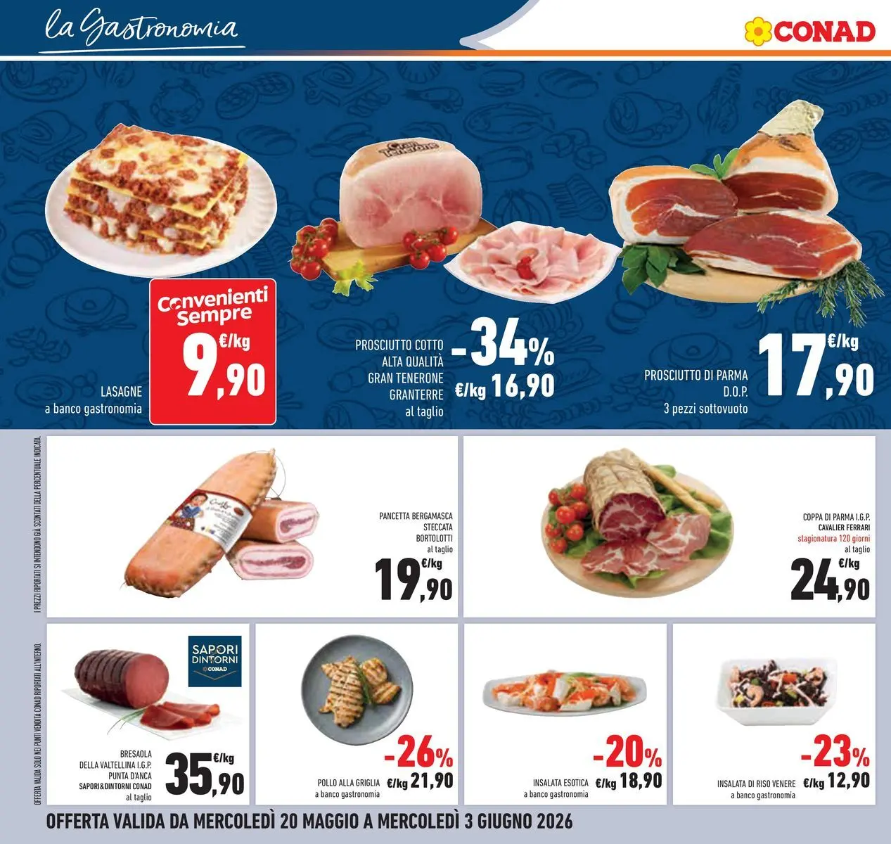 Volantino Conad dal 19/05/2026 > Anteprima | Pagina: 14 | Prodotti: Prosciutto di Parma, Pollo, Riso, Prosciutto
