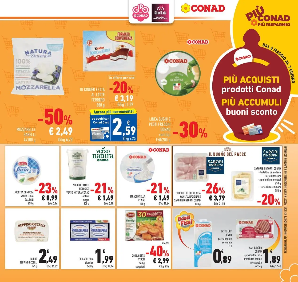 Volantino Conad dal 19/05/2026 > Anteprima | Pagina: 21 | Prodotti: Prosciutto Cotto, Burro, Hamburger, Stracciatella