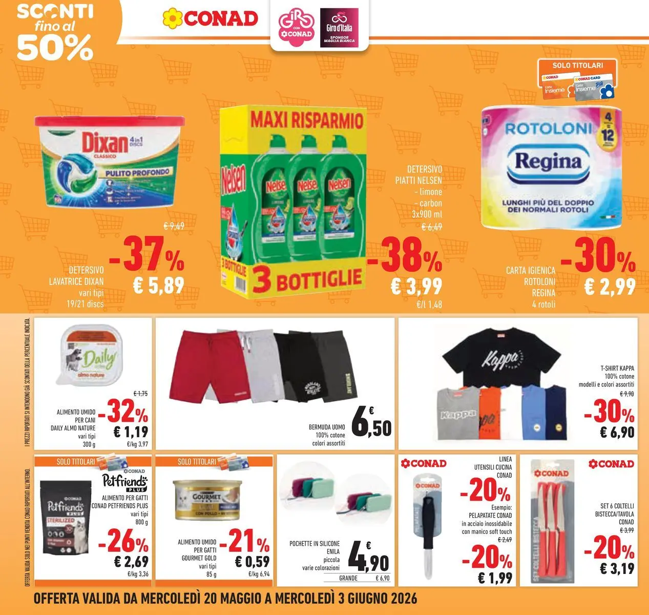Volantino Conad dal 19/05/2026 > Anteprima | Pagina: 28 | Prodotti: Carta igienica, Limone, T-shirt, Lavatrice