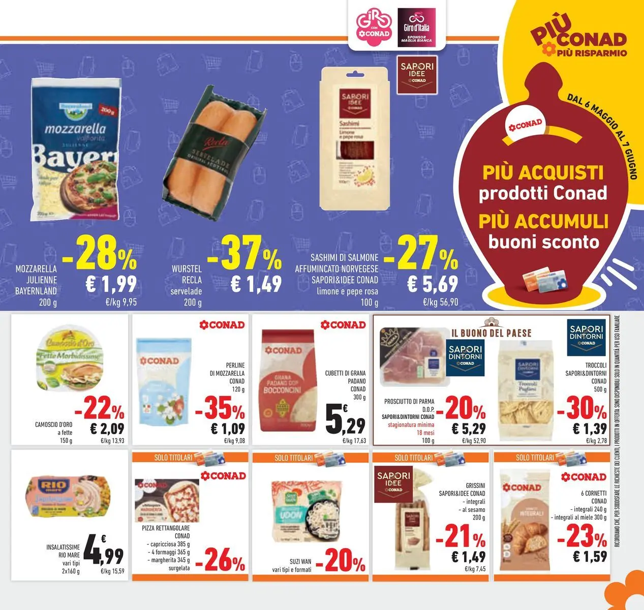 Volantino Conad dal 19/05/2026 > Anteprima | Pagina: 31 | Prodotti: Prosciutto di Parma, Pizza, Mozzarella, Grissini