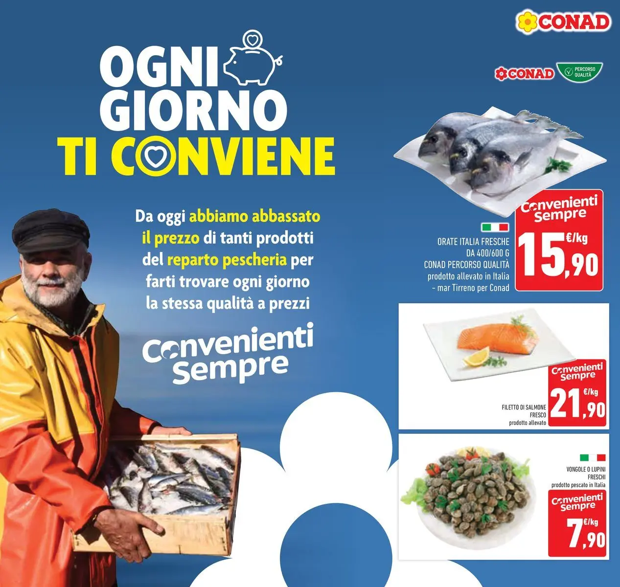 Volantino Conad dal 19/05/2026 > Anteprima | Pagina: 6 | Prodotti: Lupini, Salmone, Vongole, Salmone fresco