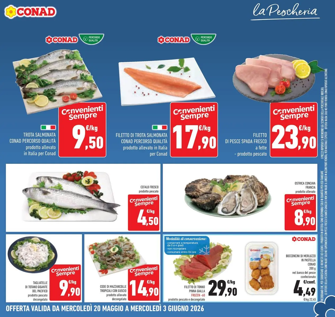Volantino Conad dal 19/05/2026 > Anteprima | Pagina: 7 | Prodotti: Pesce, Tagliatelle, Totano, Pesce spada