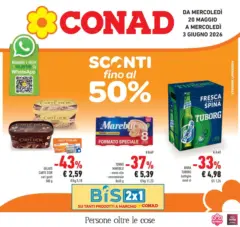 Anteprima del volantino Conad - Sconti fino al 50% valido a partire dal 19.05.2026 Anteprima del volantino Conad - Sconti fino al 50% valido a partire dal 19.05.2026