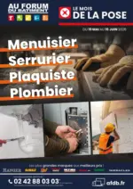 Au Forum du B&acirc;timent LE MOIS DE LA POSE - au 15.06.2026