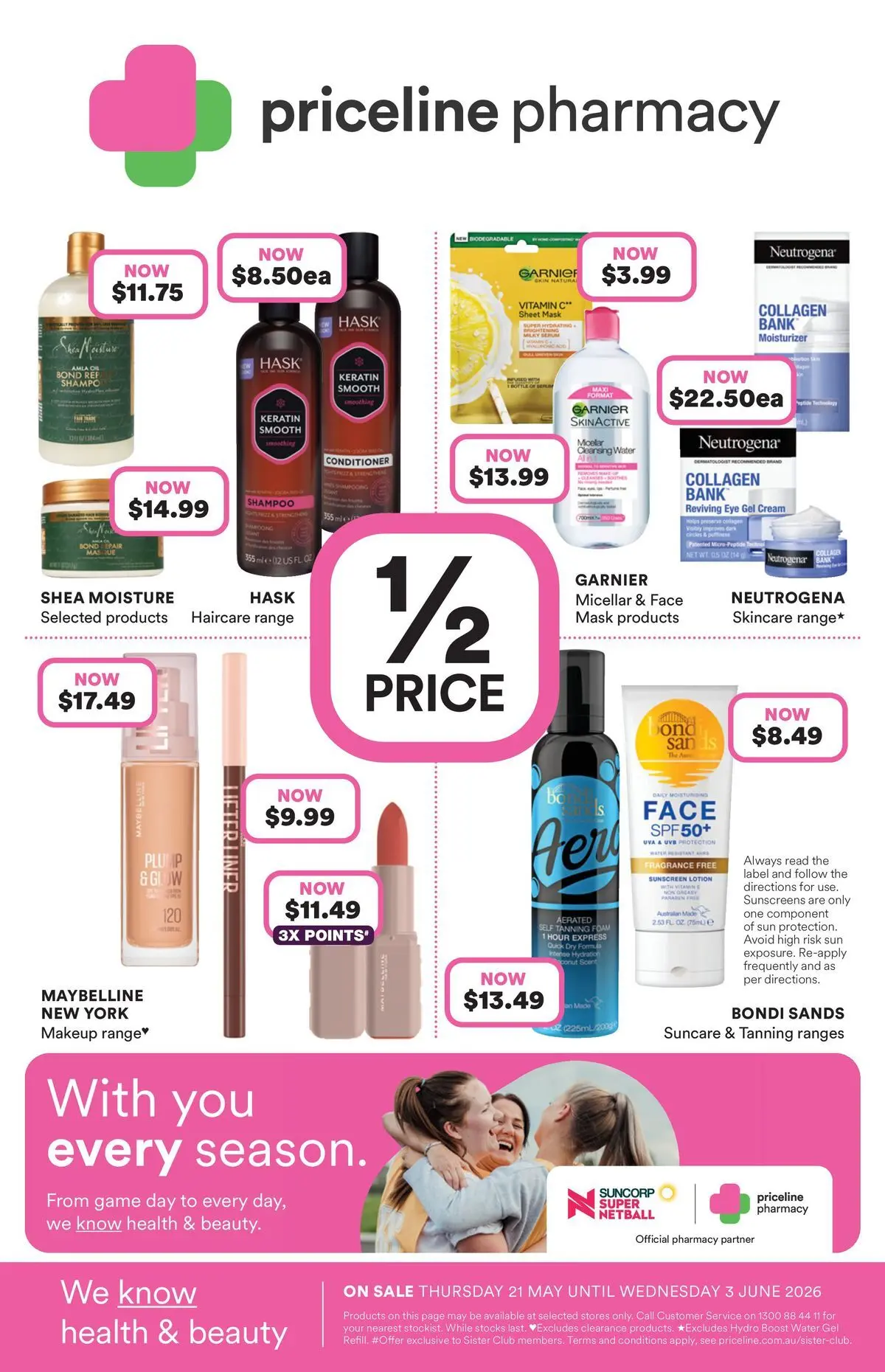 Priceline Pharmacy catalogue Drummoyne - 20/05/2026 > weekly / monthly specials | Page: 1 | Products: Lotion, Makeup, Cream, Game