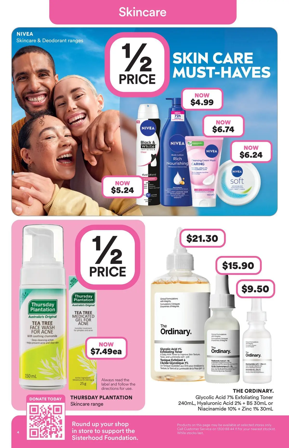 Priceline Pharmacy catalogue Drummoyne - 20/05/2026 > weekly / monthly specials | Page: 4 | Products: Lotion, Tea, Face wash, Zinc