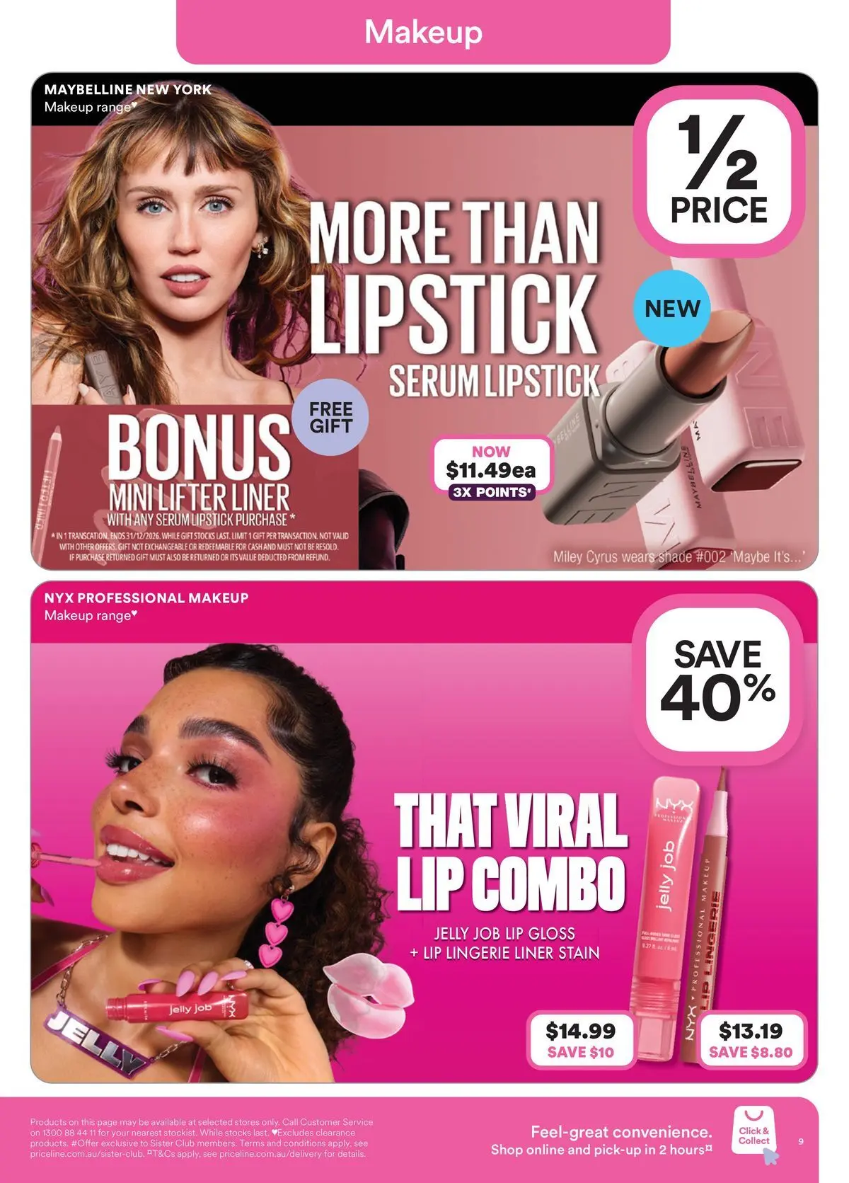 Priceline Pharmacy catalogue Drummoyne - 20/05/2026 > weekly / monthly specials | Page: 9 | Products: Lipstick, Lip gloss, Lingerie, Makeup