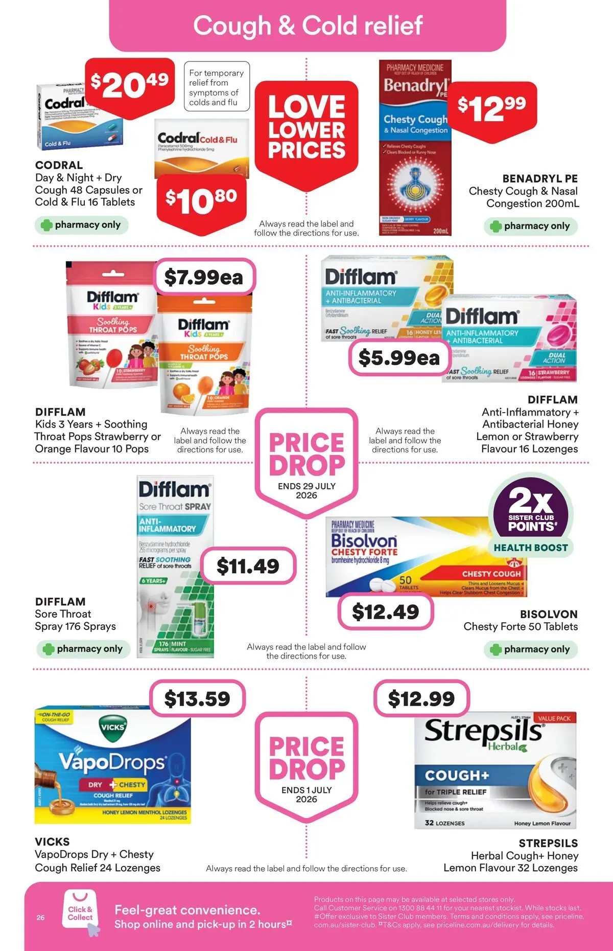 Priceline Pharmacy catalogue Drummoyne - 20/05/2026 > weekly / monthly specials | Page: 26 | Products: Honey, Sugar, Lemon, Herbal