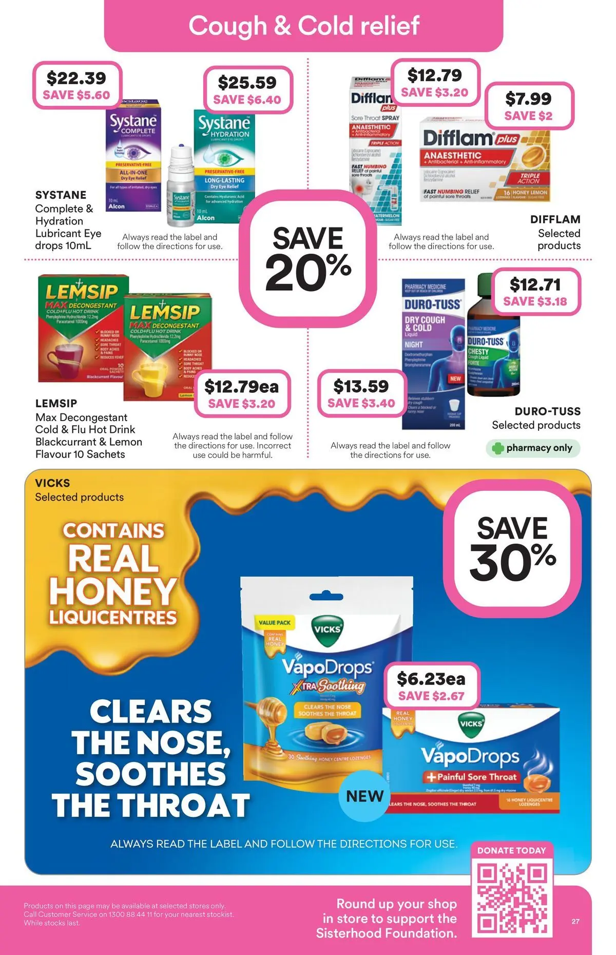Priceline Pharmacy catalogue Drummoyne - 20/05/2026 > weekly / monthly specials | Page: 27 | Products: Honey, Lemon, Lubricant