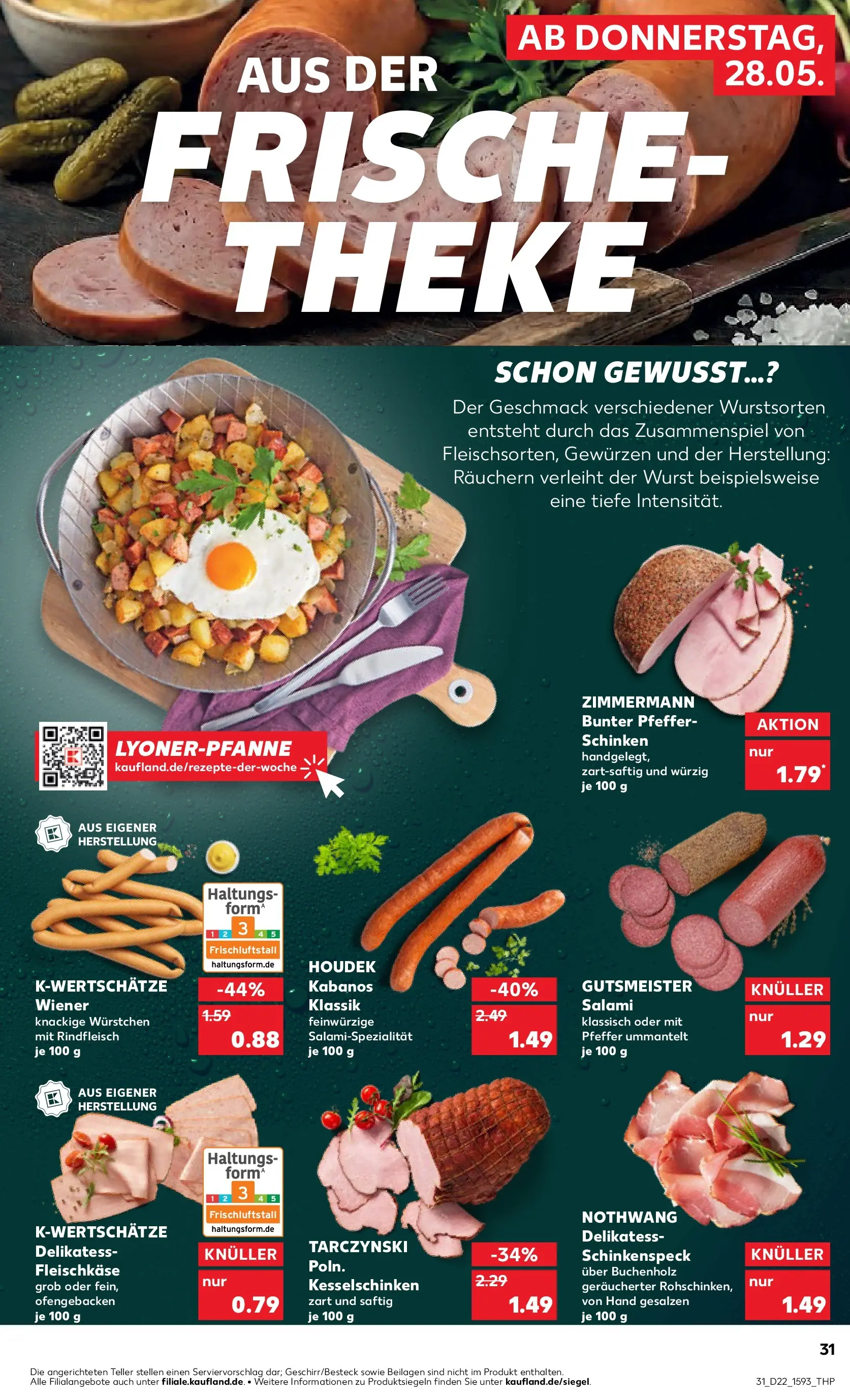 Prospekt Kaufland ab 27.05.2026 » Angebote und Werbung Online | Seite: 31 | Produkte: Theke, Pfeffer, Wurst, Rindfleisch Prospekt Kaufland ab 27.05.2026 » Angebote Online zum Blättern | Seite: 31 | Produkte: Theke, Pfeffer, Wurst, Rindfleisch