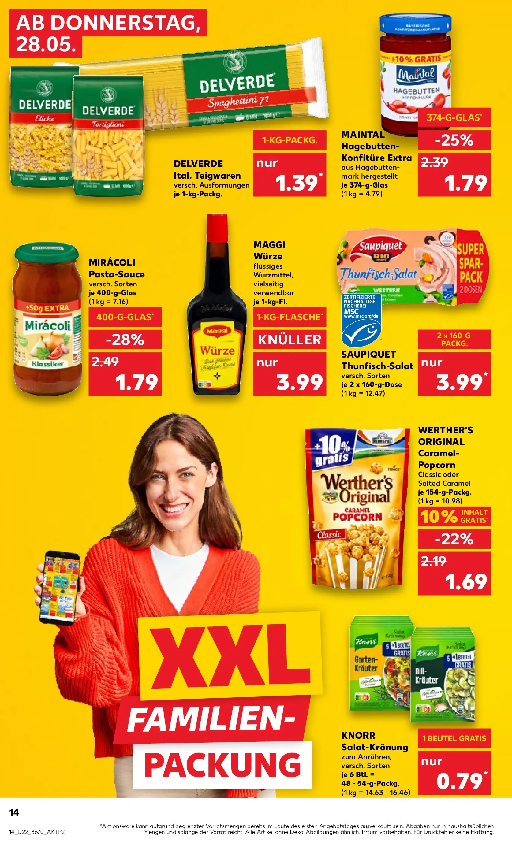 Prospekt Kaufland ab 27.05.2026 » Angebote und Werbung Online | Seite: 14 | Produkte: Maggi, Thunfisch, Dressing, Pasta Prospekt Kaufland ab 27.05.2026 » Angebote Online zum Blättern | Seite: 14 | Produkte: Maggi, Thunfisch, Dressing, Pasta