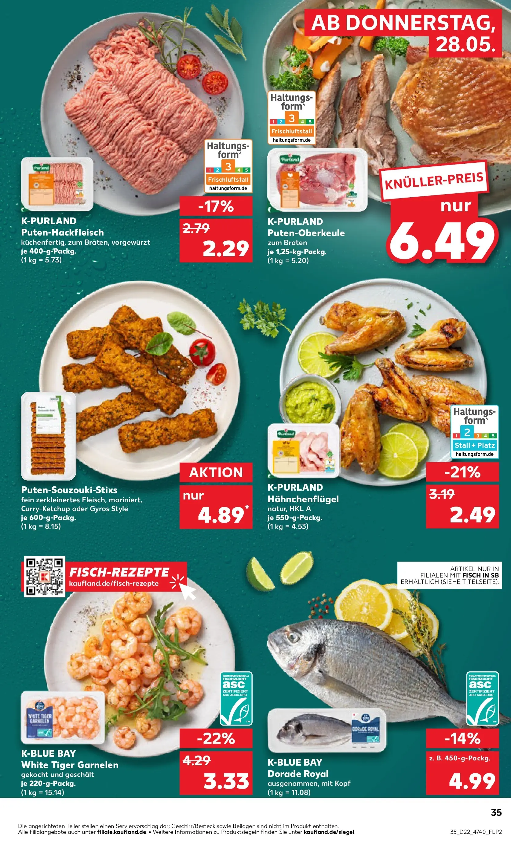 Prospekt Kaufland ab 27.05.2026 » Angebote Online zum Blättern | Seite: 35 | Produkte: Dorade, Garnelen, Fisch, Gyros
