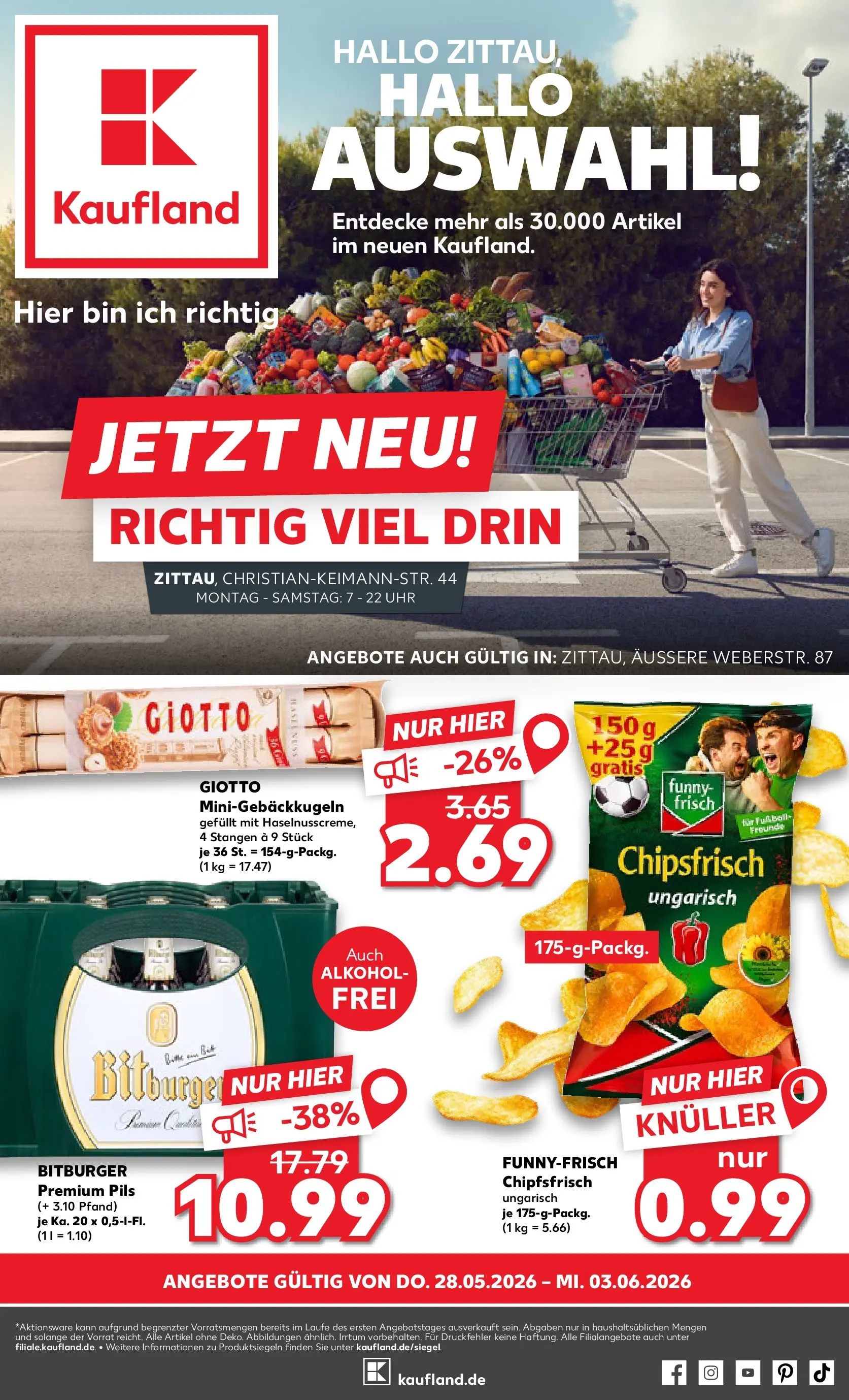 Prospekt Kaufland ab 26.05.2026 » Angebote und Werbung Online | Seite: 6 | Produkte: Bitburger, Fußball, Chips, Uhr Prospekt Kaufland ab 26.05.2026 » Angebote Online zum Blättern | Seite: 6 | Produkte: Bitburger, Fußball, Chips, Uhr