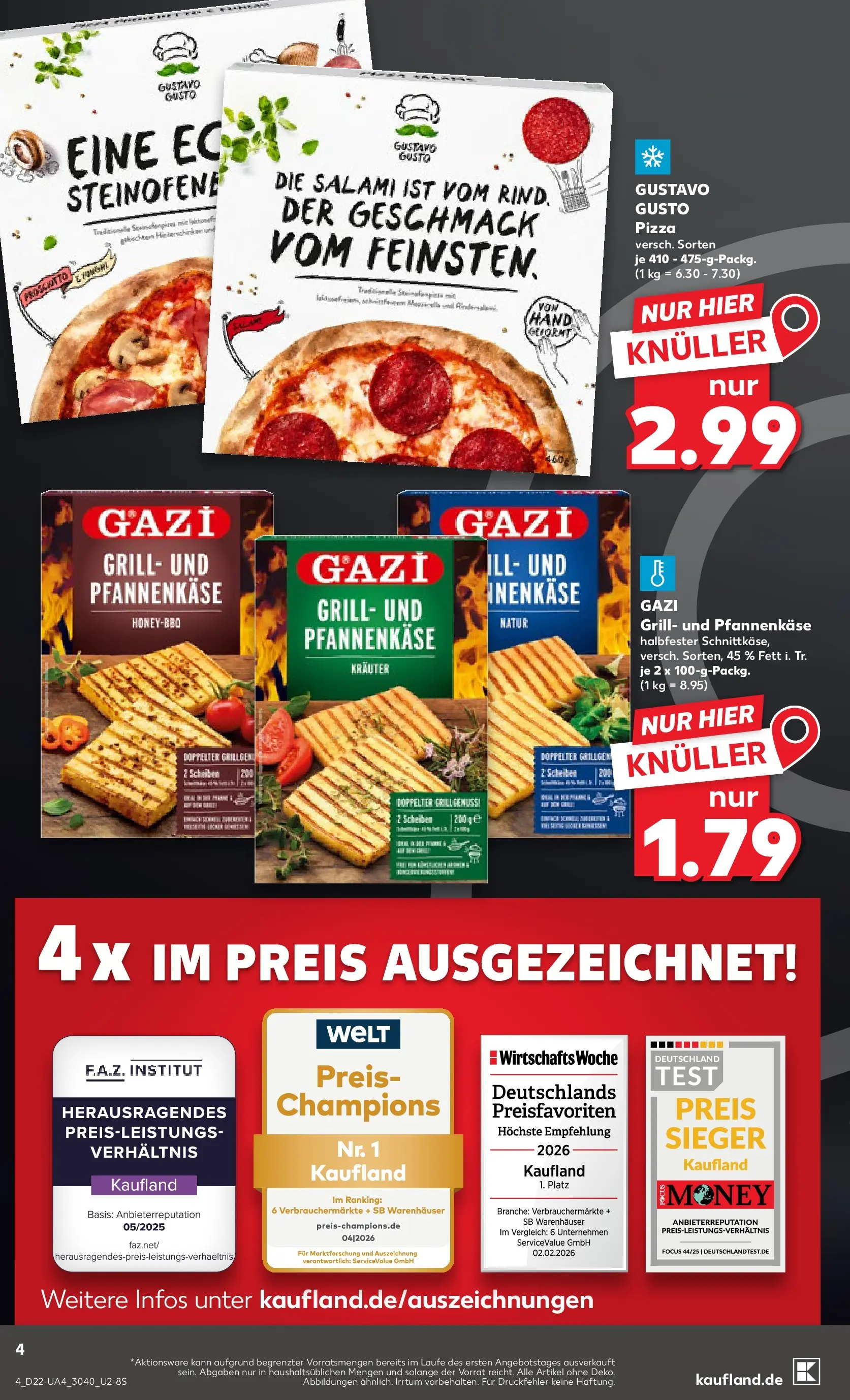 Prospekt Kaufland ab 26.05.2026 » Angebote Online zum Blättern | Seite: 9 | Produkte: Gustavo gusto, Grill, Salami, Pizza