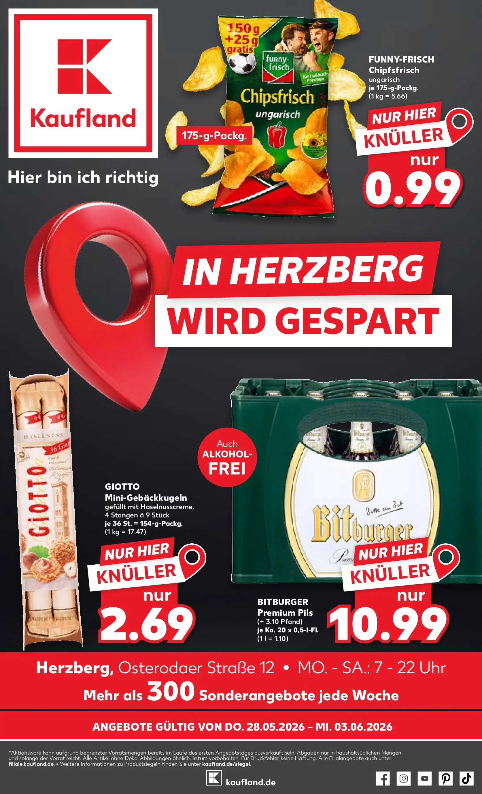 Prospekt Kaufland ab 27.05.2026 » Angebote und Werbung Online | Seite: 1 | Produkte: Bitburger, Burger, Chips, Uhr Prospekt Kaufland ab 27.05.2026 » Angebote Online zum Blättern | Seite: 1 | Produkte: Bitburger, Burger, Chips, Uhr