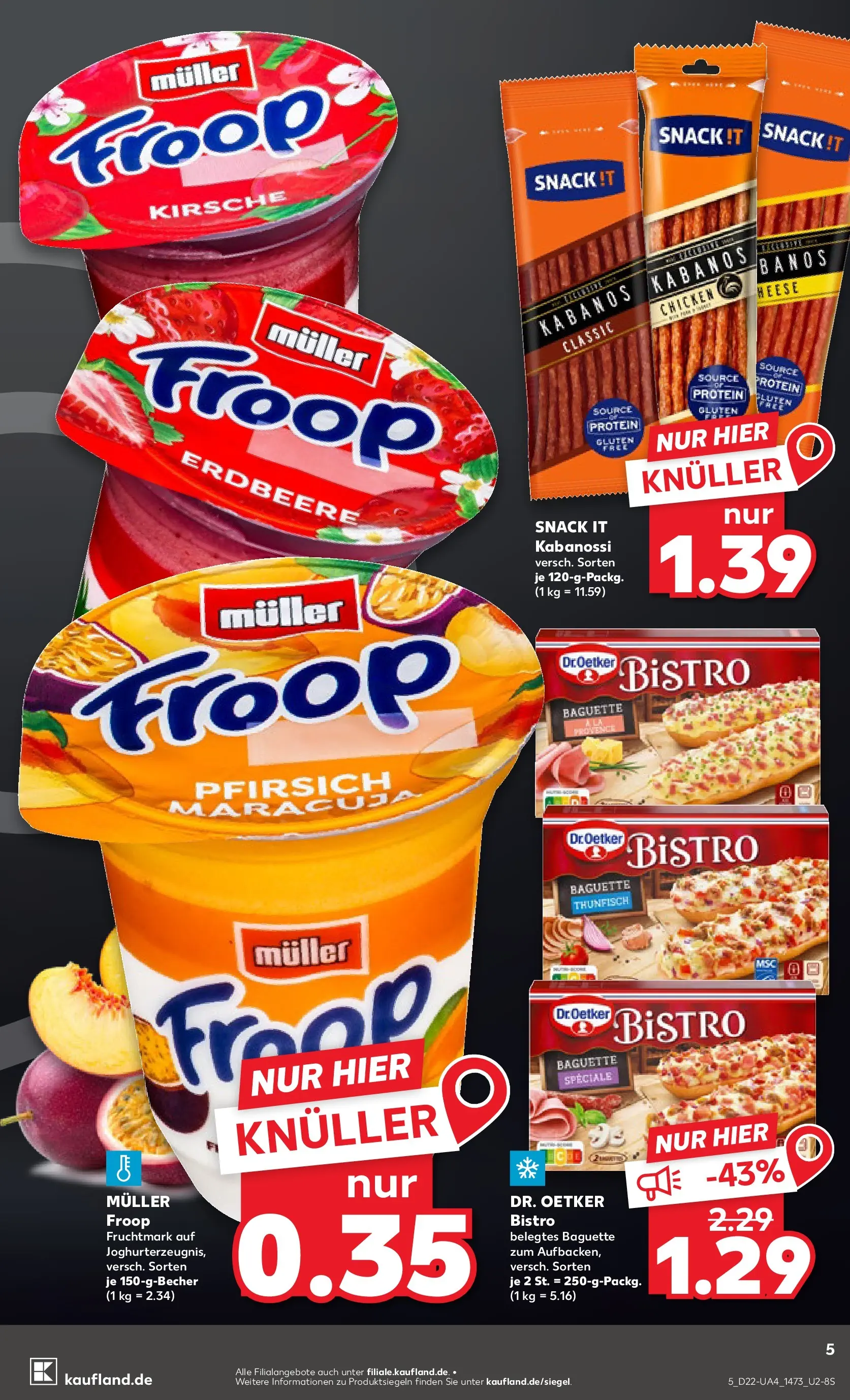 Prospekt Kaufland ab 27.05.2026 » Angebote und Werbung Online | Seite: 5 | Produkte: Froop, Thunfisch, Baguette, Pfirsich Prospekt Kaufland ab 27.05.2026 » Angebote Online zum Blättern | Seite: 5 | Produkte: Froop, Thunfisch, Baguette, Pfirsich
