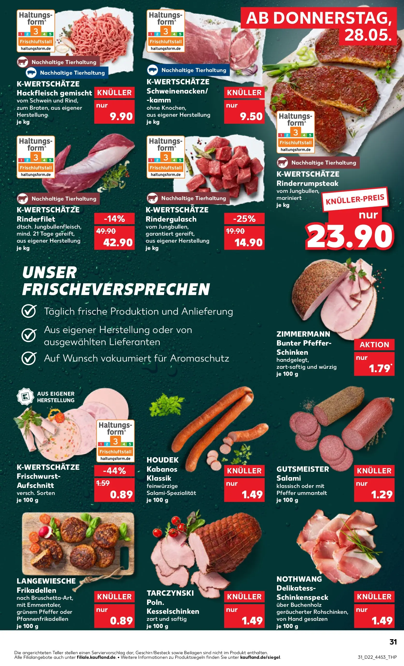 Prospekt Kaufland ab 26.05.2026 » Angebote Online zum Blättern | Seite: 36 | Produkte: Rinderfilet, Pfeffer, Salami, Steak