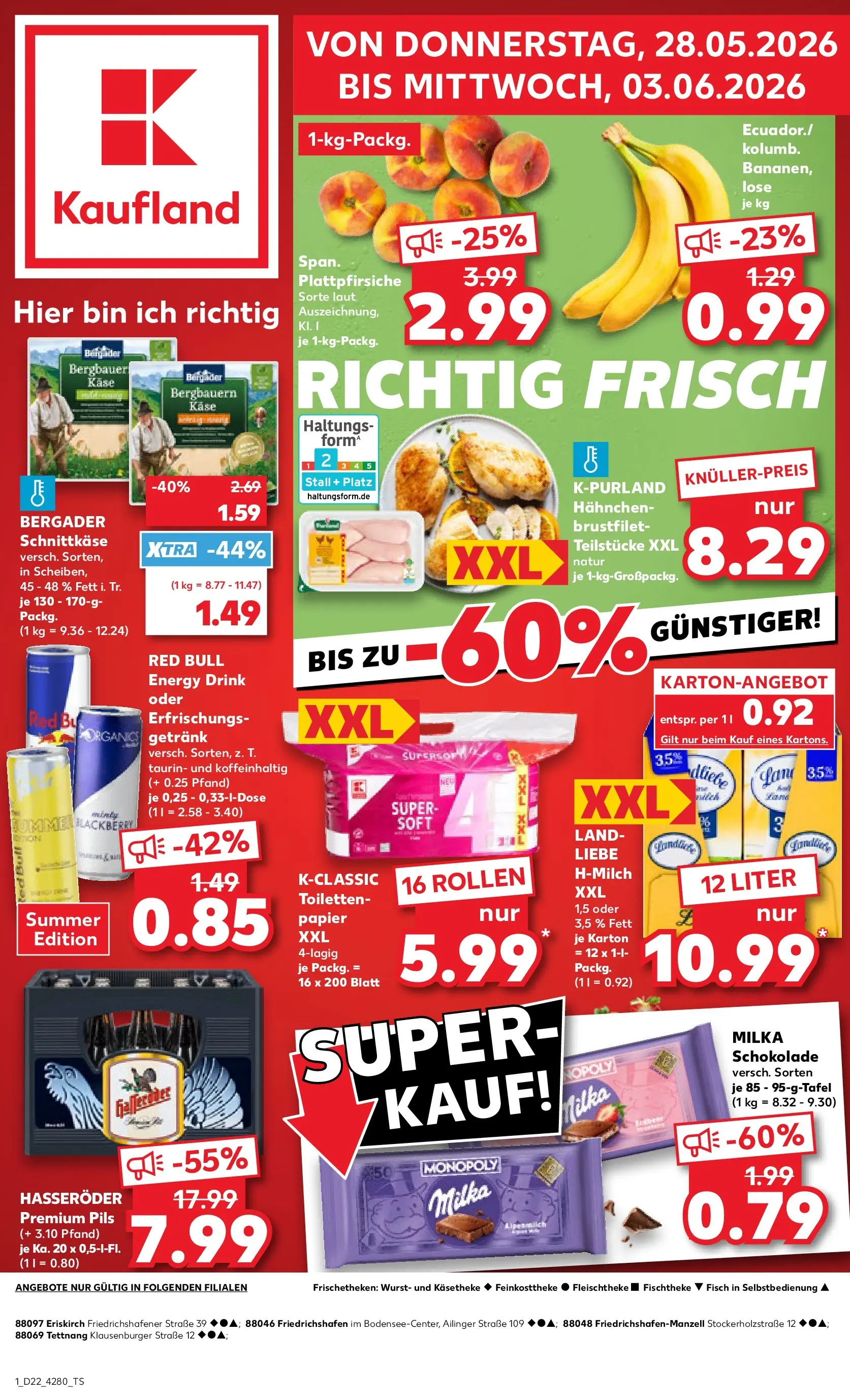Prospekt Kaufland ab 26.05.2026 » Angebote und Werbung Online | Seite: 22 | Produkte: Milka schokolade, Pils, Fisch, Wurst Prospekt Kaufland ab 26.05.2026 » Angebote Online zum Blättern | Seite: 22 | Produkte: Milka schokolade, Pils, Fisch, Wurst