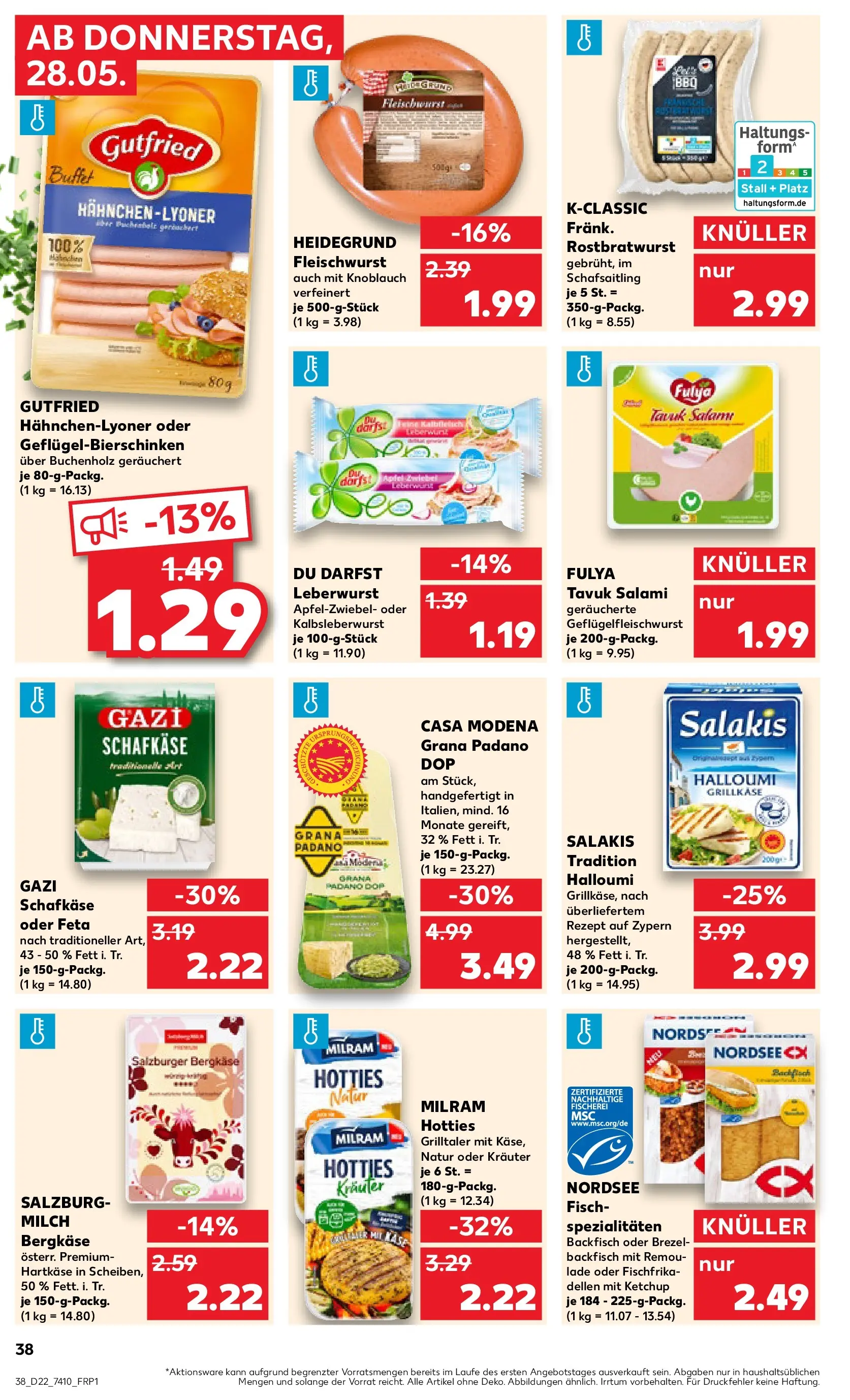 Prospekt Kaufland ab 26.05.2026 » Angebote Online zum Blättern | Seite: 43 | Produkte: Milch, Käse, Fisch, Salami