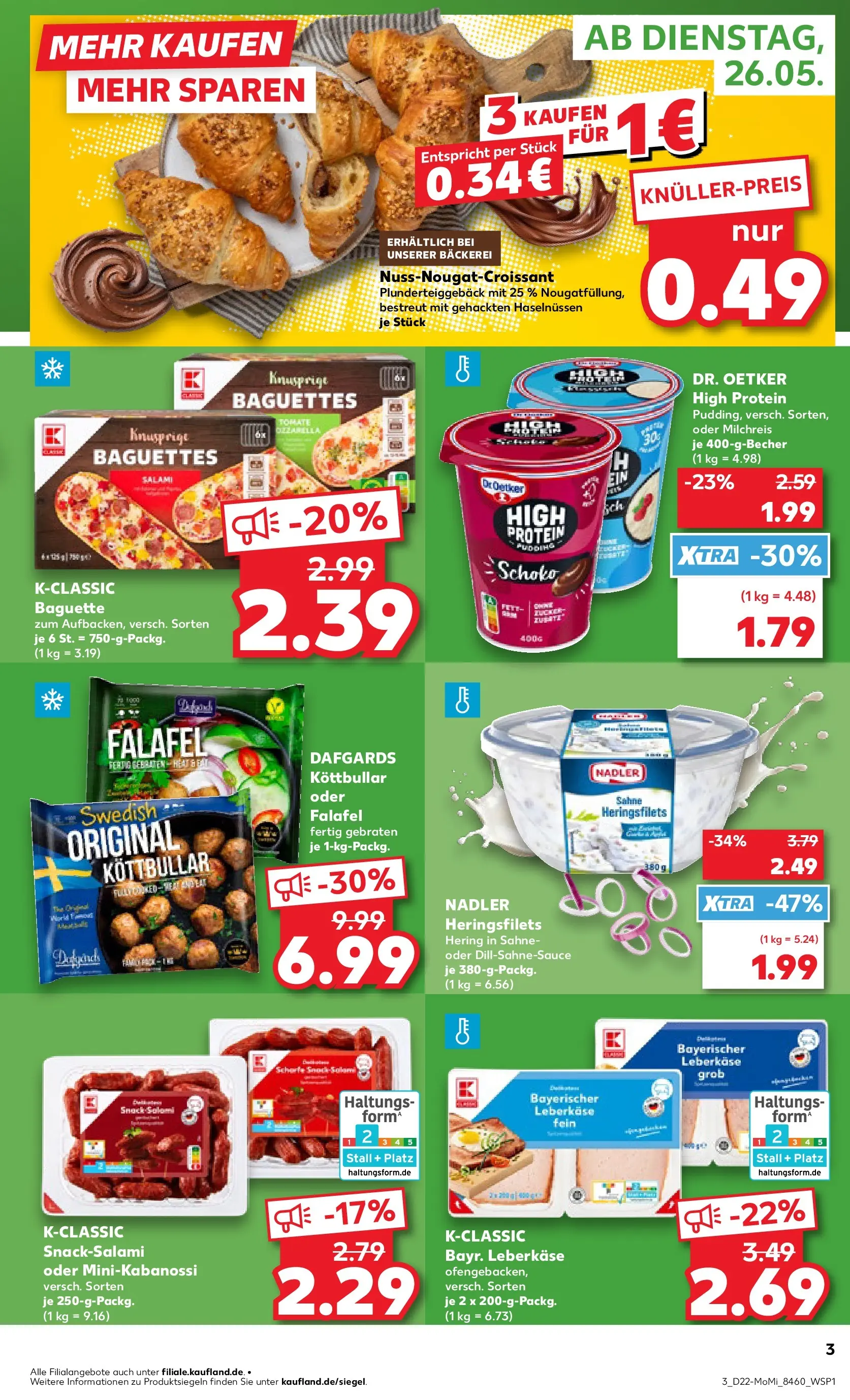 Prospekt Kaufland ab 26.05.2026 » Angebote Online zum Blättern | Seite: 3 | Produkte: Bäckerei, Baguette, Sahne, Leberkase